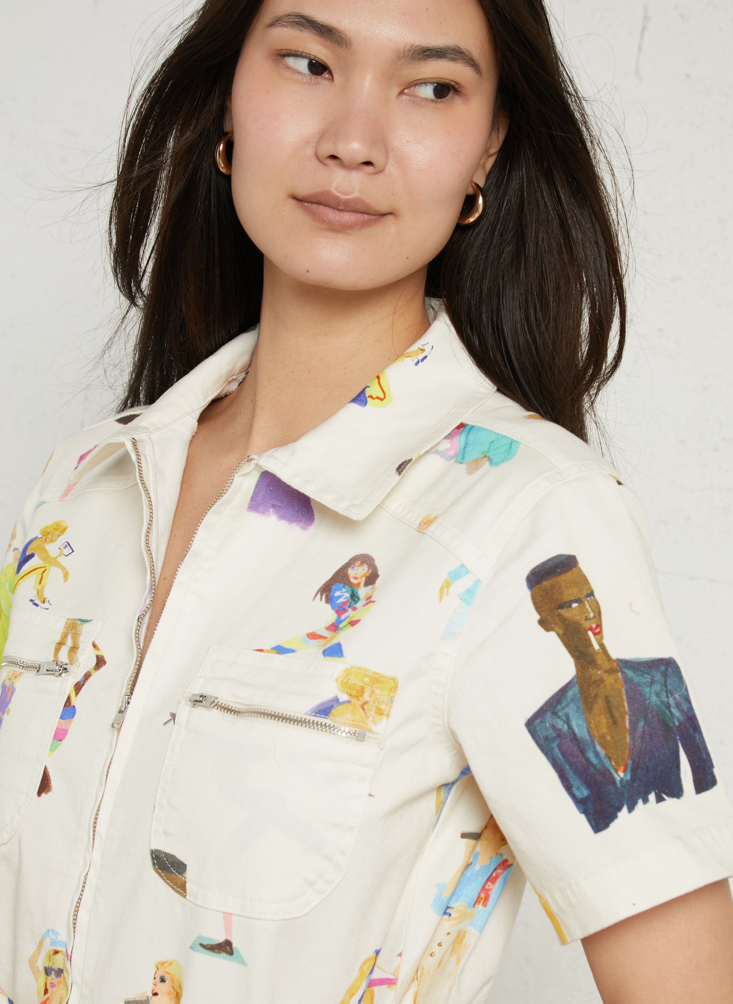 Aansluitend katoenen jumpsuit G.KERO Beige