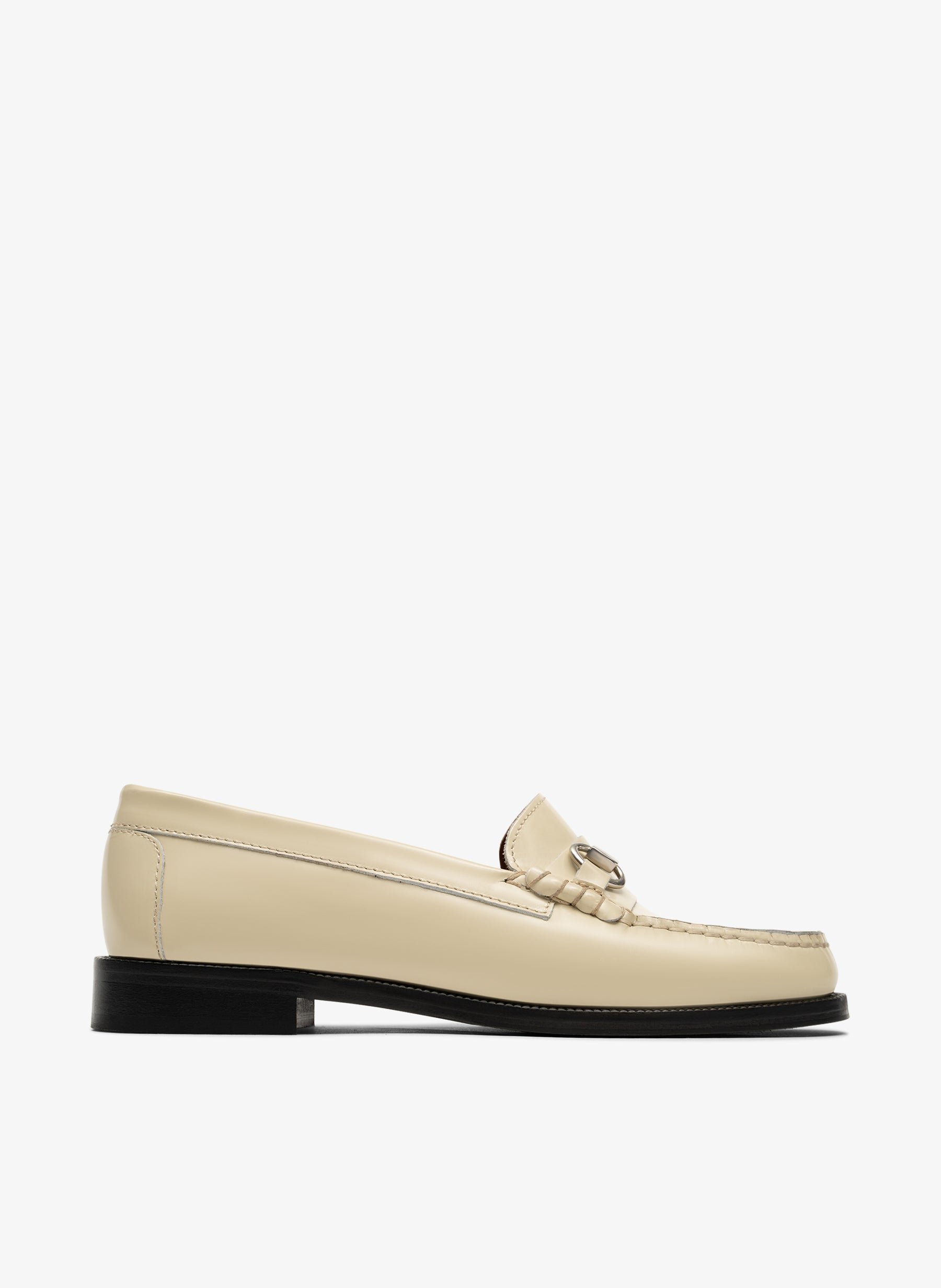 Brushed leather latte loafers PARALLELE PARIS White