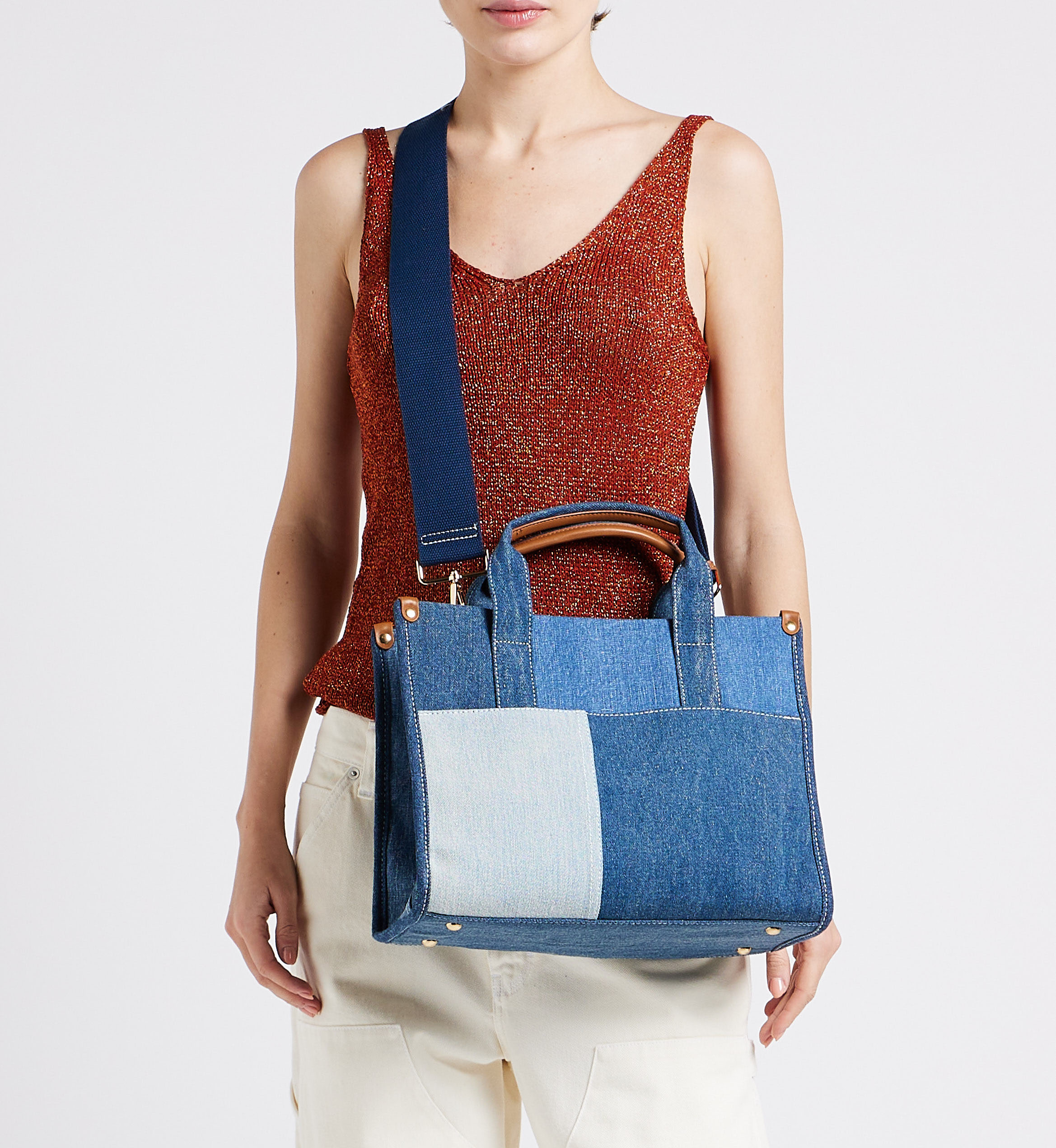 Patchwork denim bag AU PRINTEMPS PARIS Blue