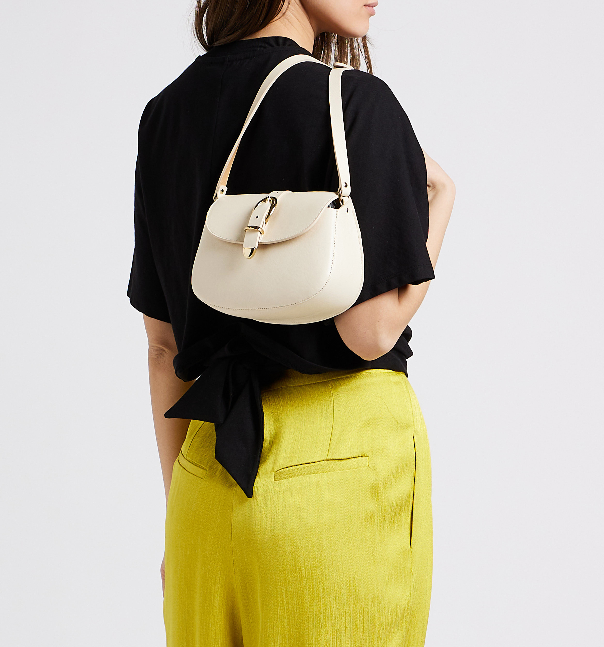 Umhängetasche aus Glattleder HERBERT FRERE SOEUR Beige