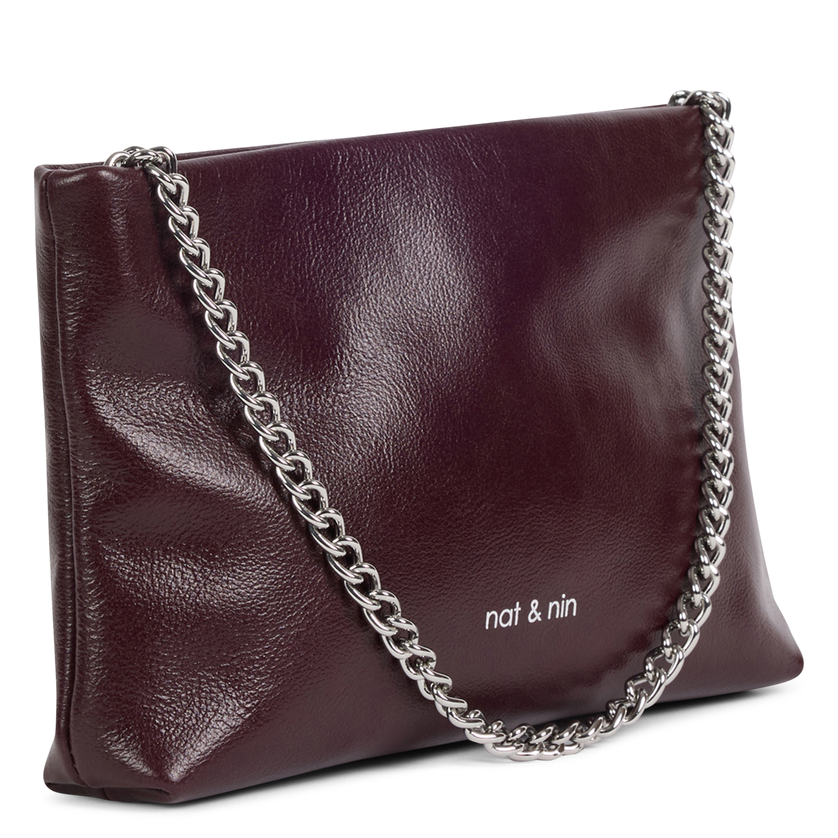 Pochette léopard en cuir NAT & NIN Violet