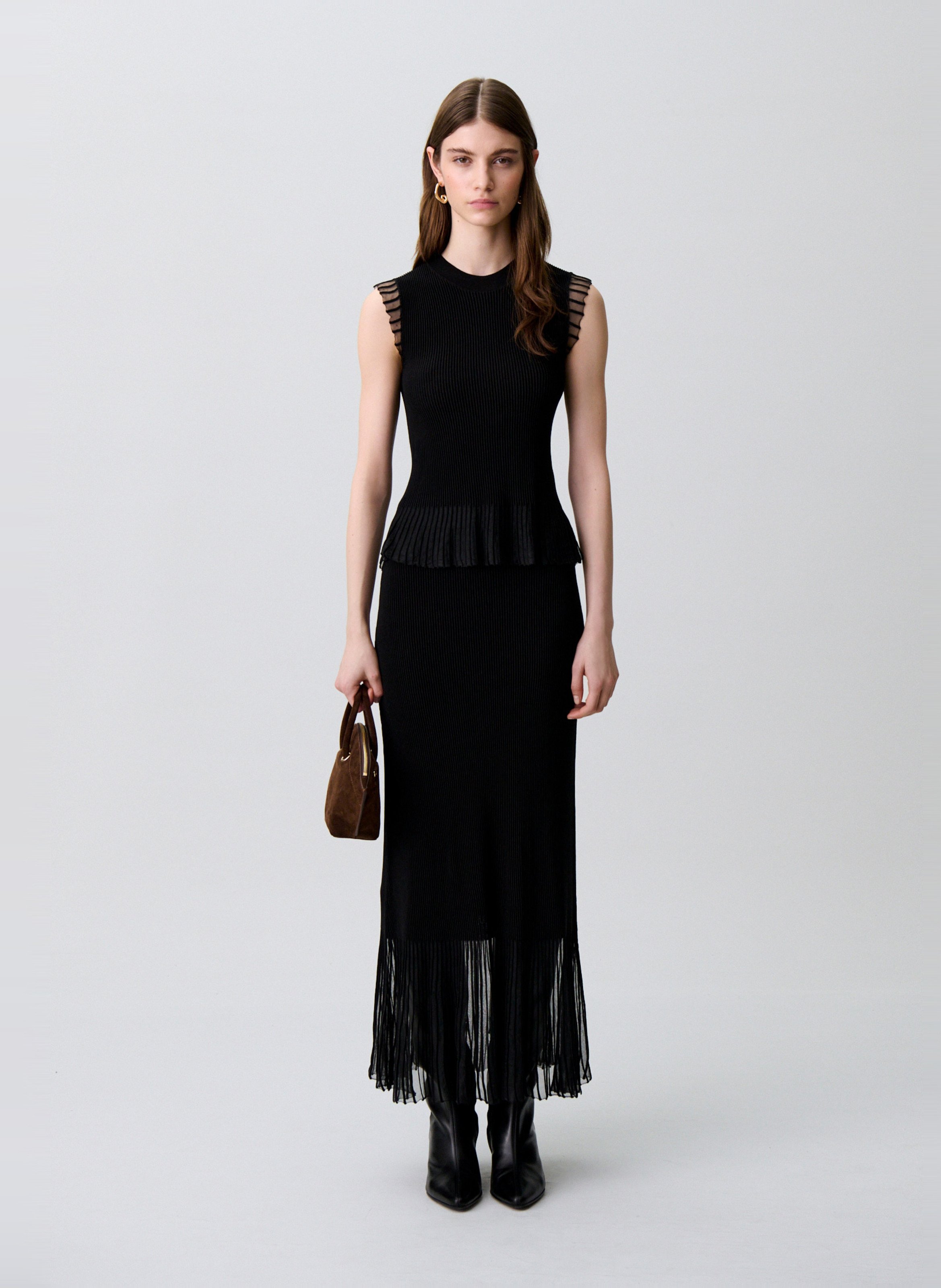 Pull droit côtelé CLAUDIE PIERLOT Noir