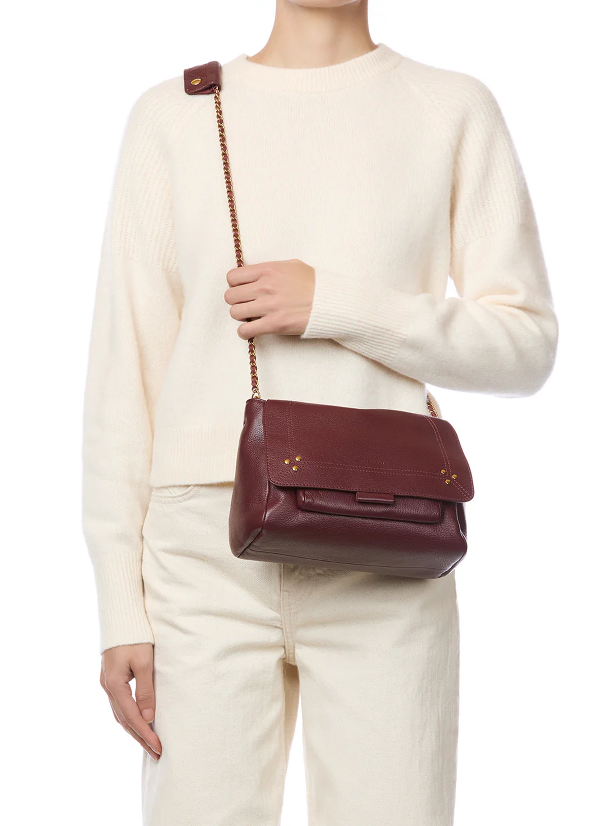 Leather messenger bag JEROME DREYFUSS Red