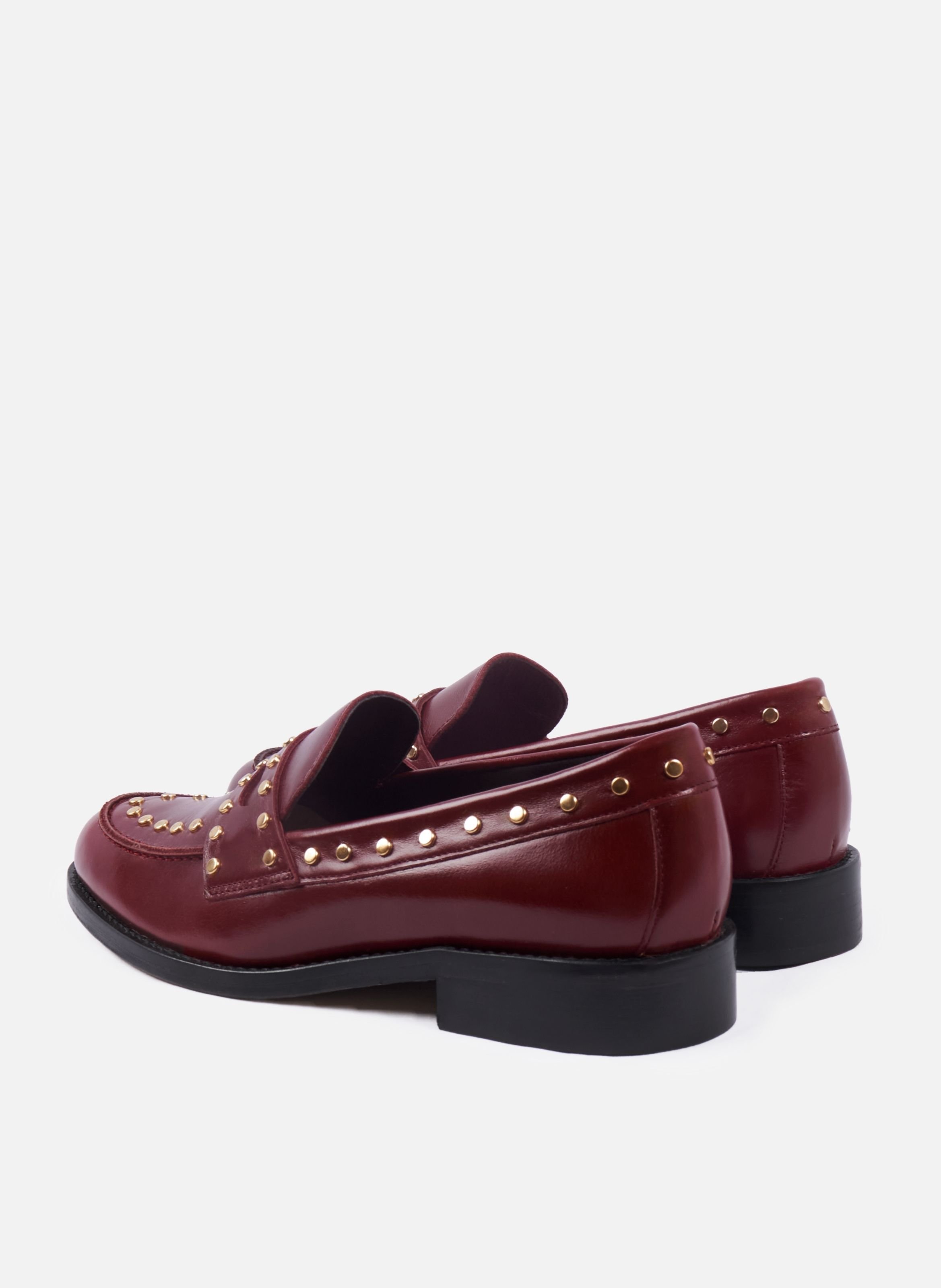 Mocassins cuir clouté JULES & JENN Rouge