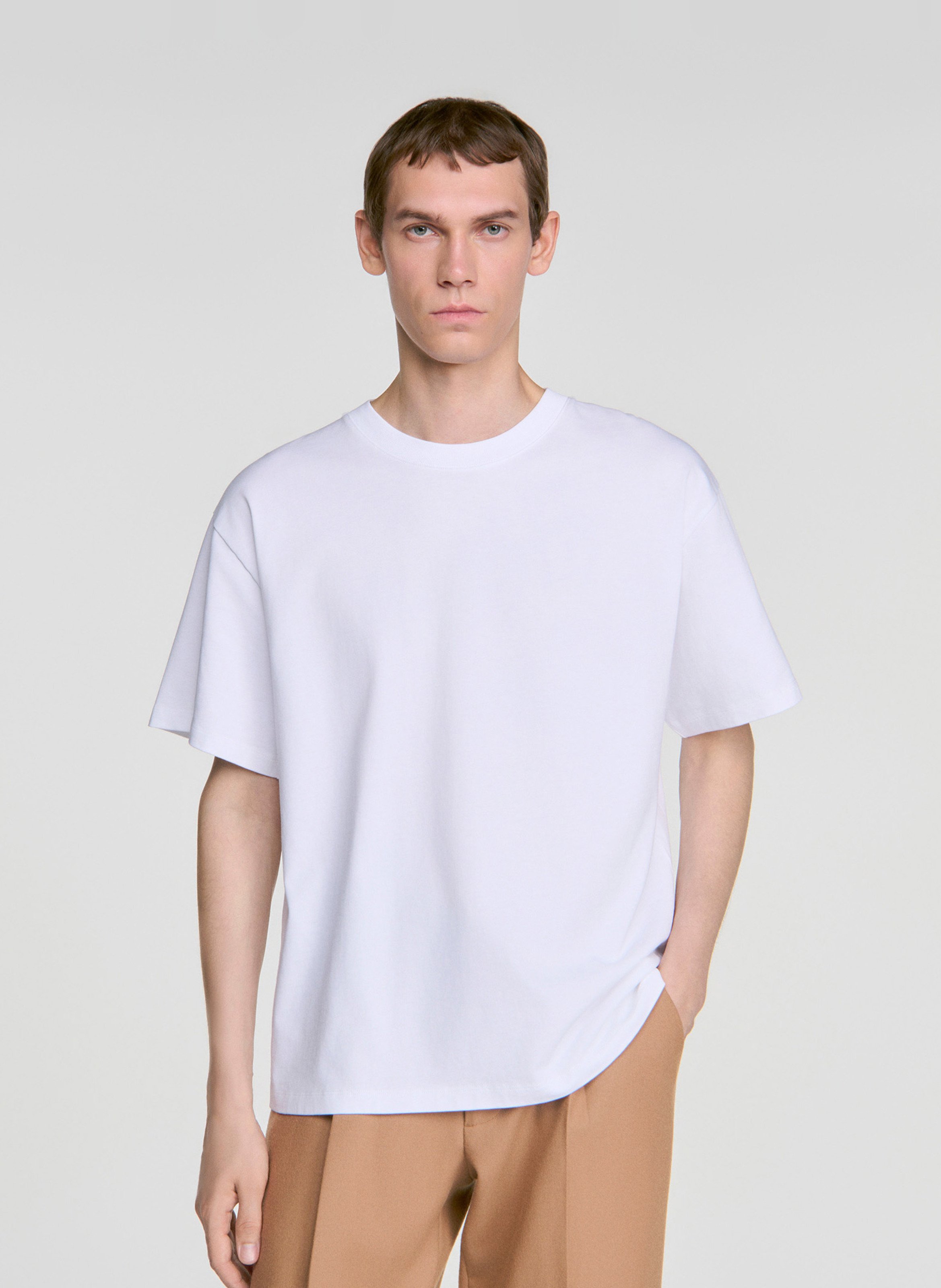 Effen recht T-shirt SANDRO Wit