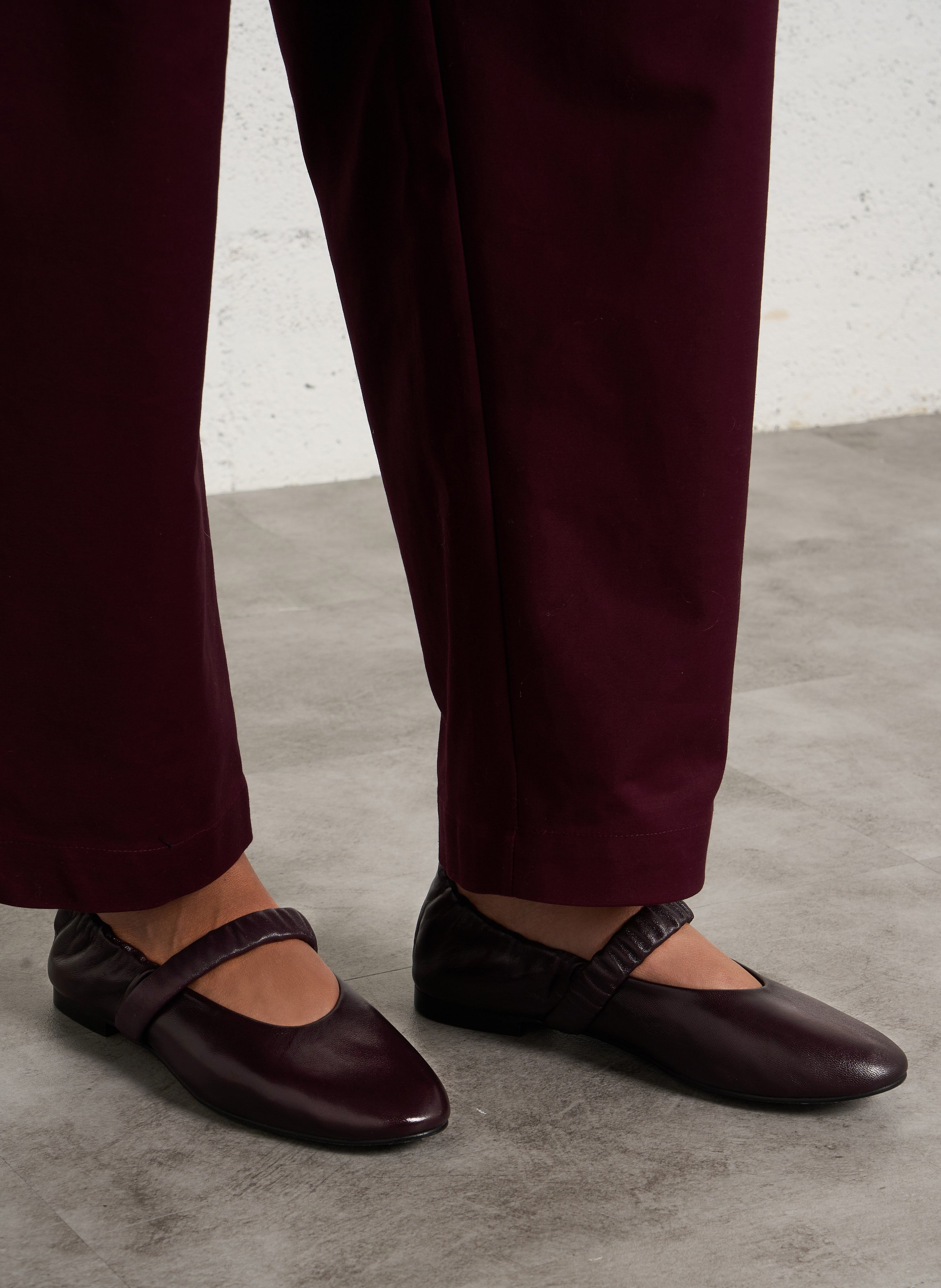 Ballerines en cuir AUGUSTA Prune