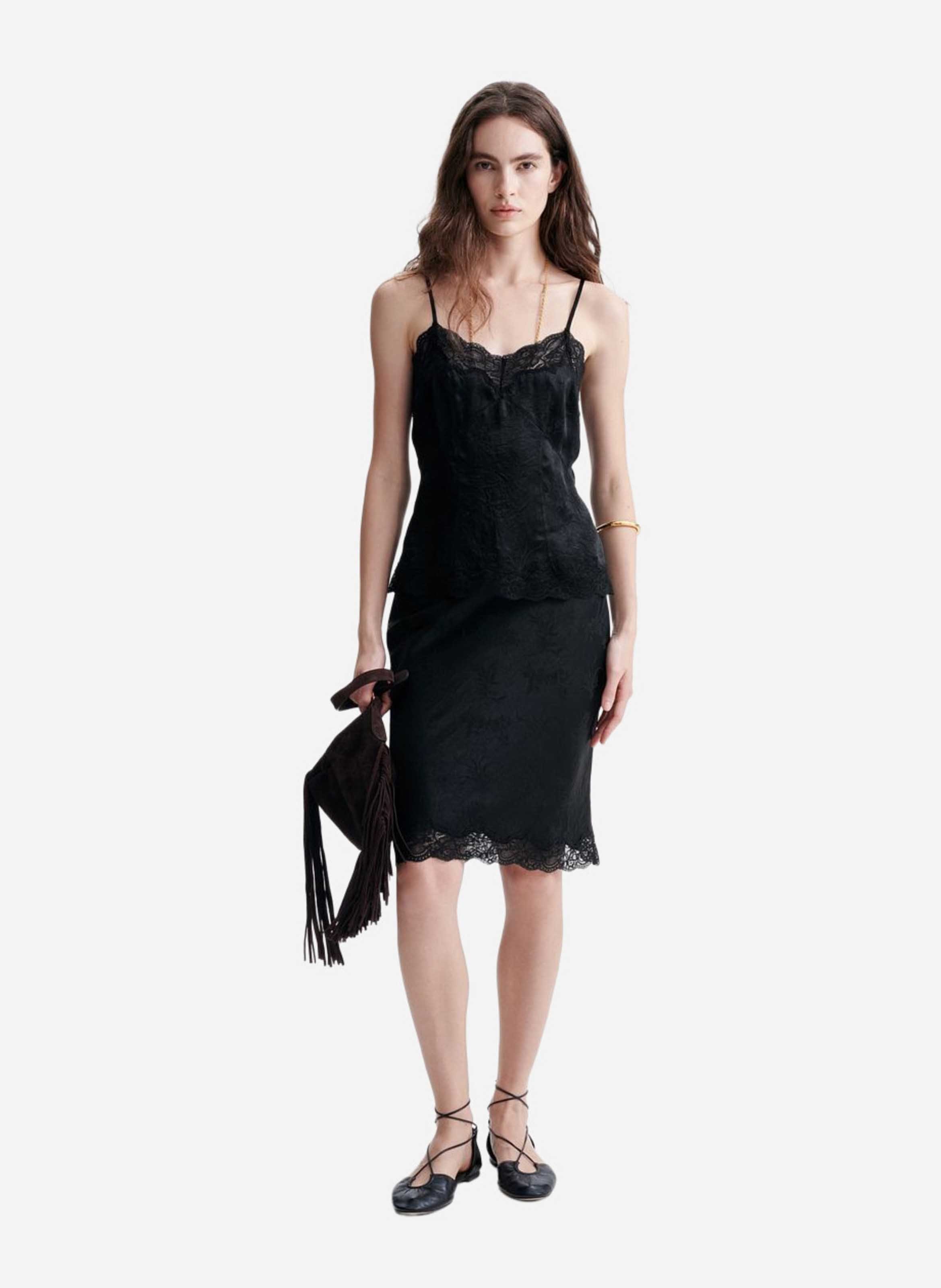 Bedrucktes Jacquard-Camisole | Schwarz VANESSA BRUNO Damen