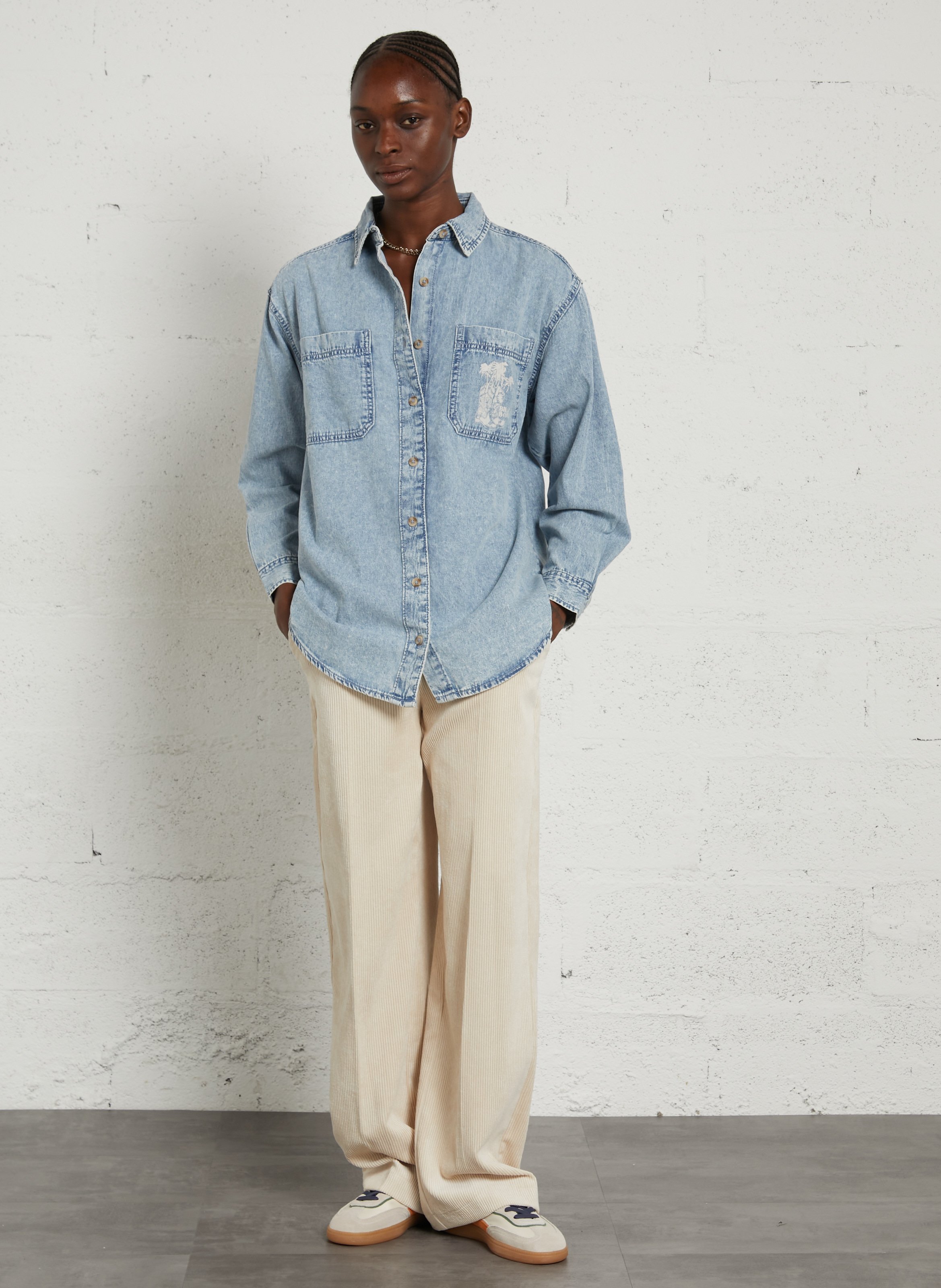 Oversized denim cotton shirt BILLABONG Blue