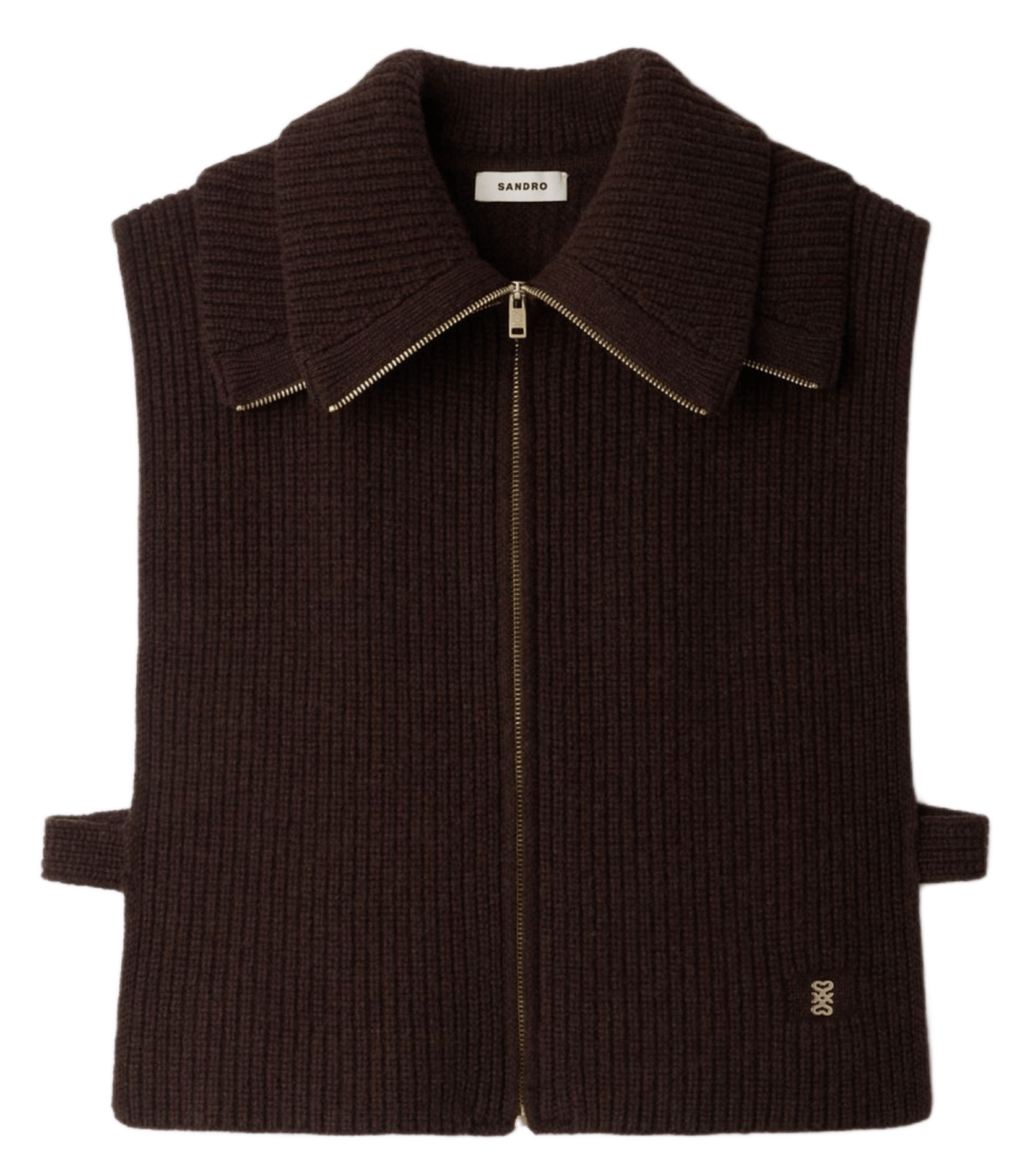 Straight wool cardigan SANDRO Brown