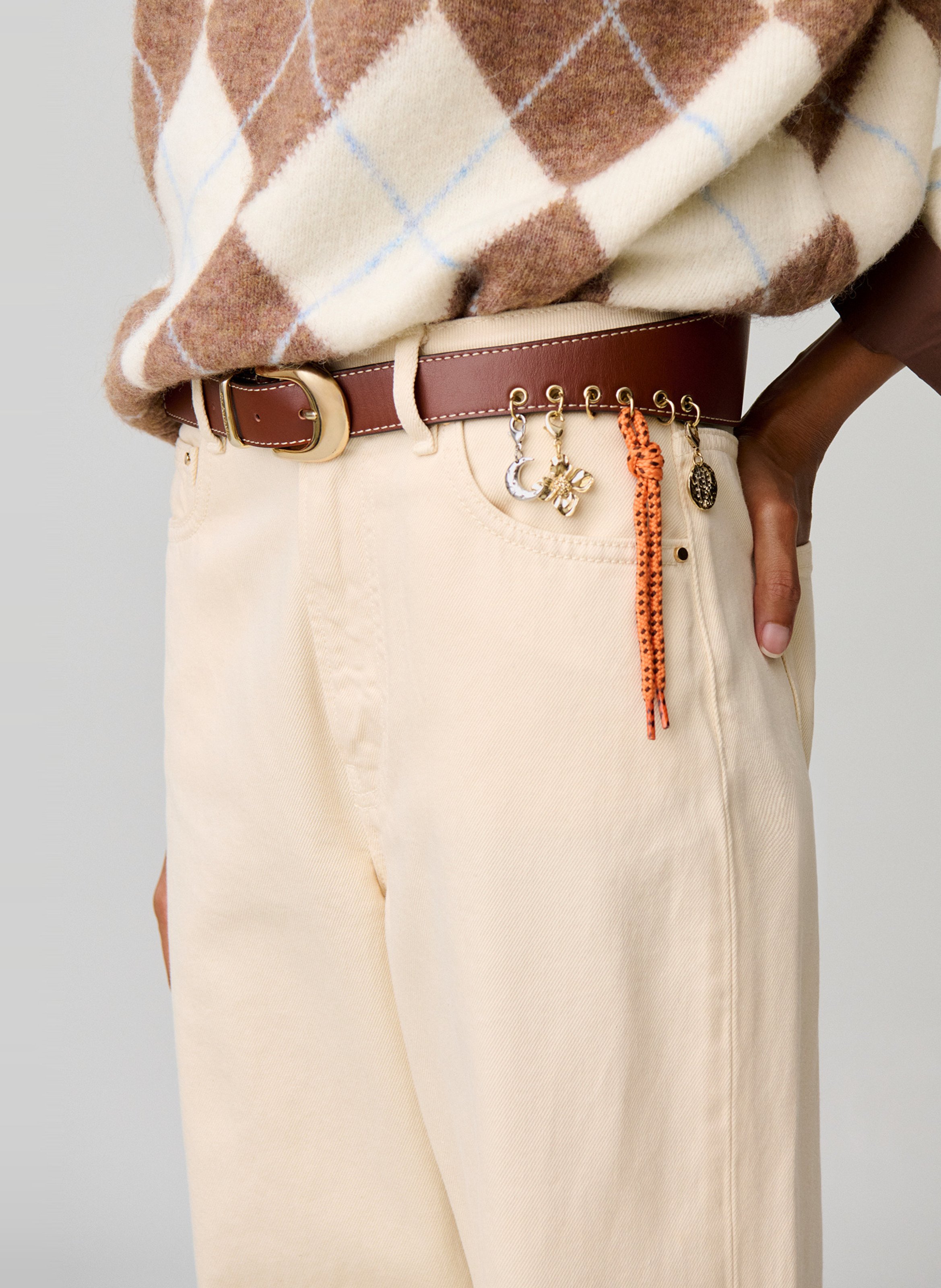 Ceinture en cuir CLAUDIE PIERLOT Beige