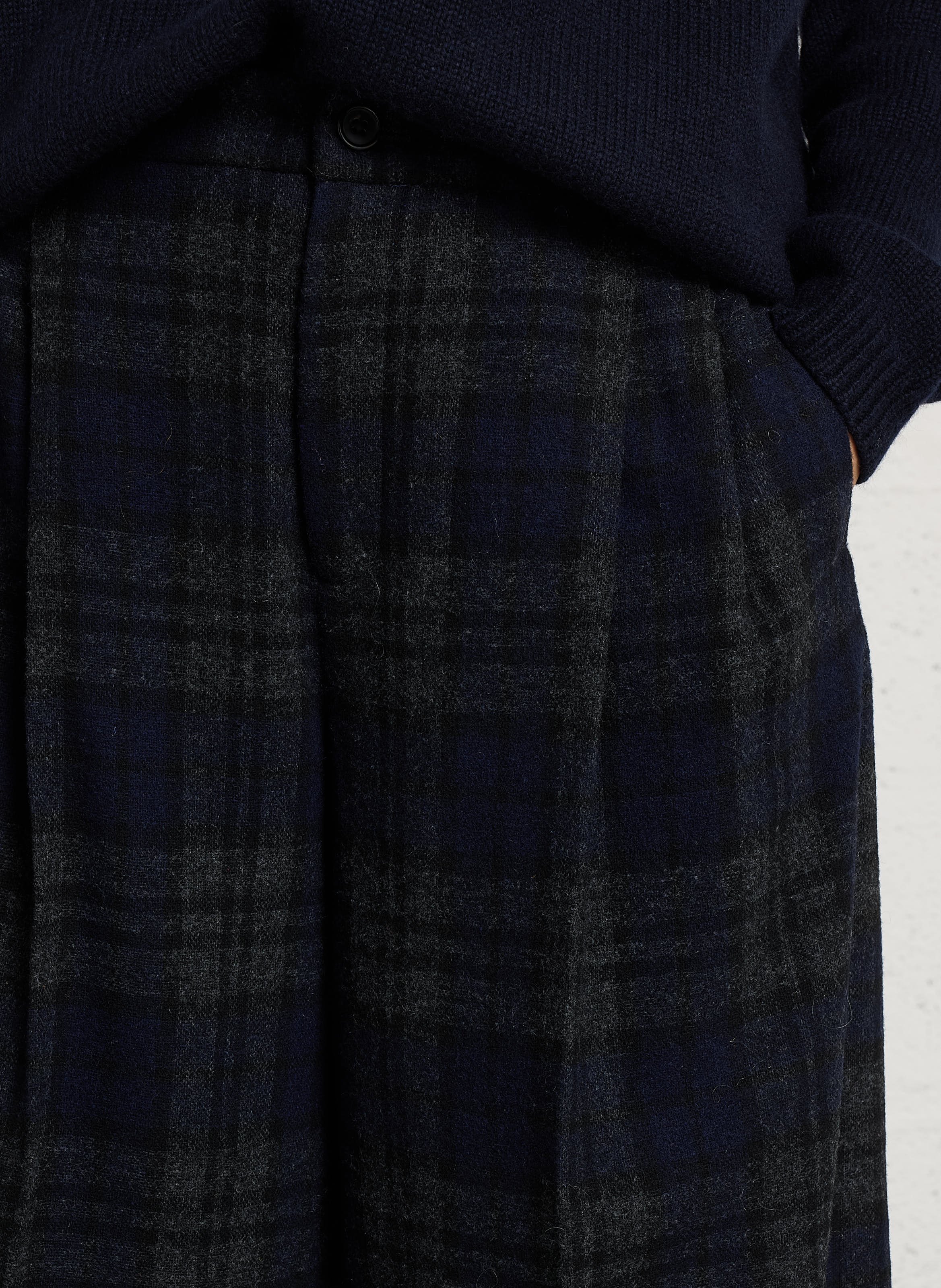 Pantalon droit large en laine mélangée BELLEROSE Vert