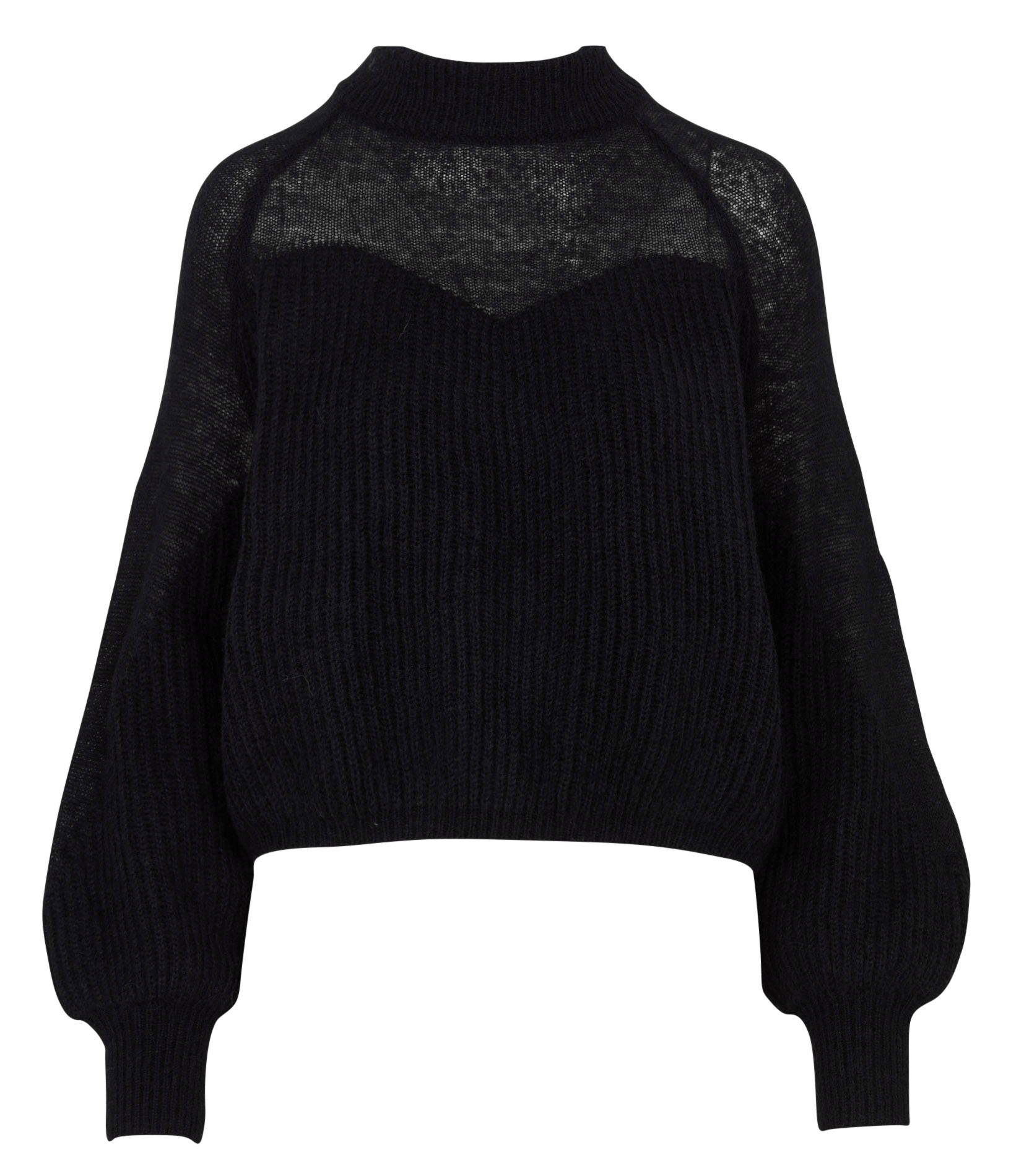 Round neck straight solid color sweater SEE U SOON Black