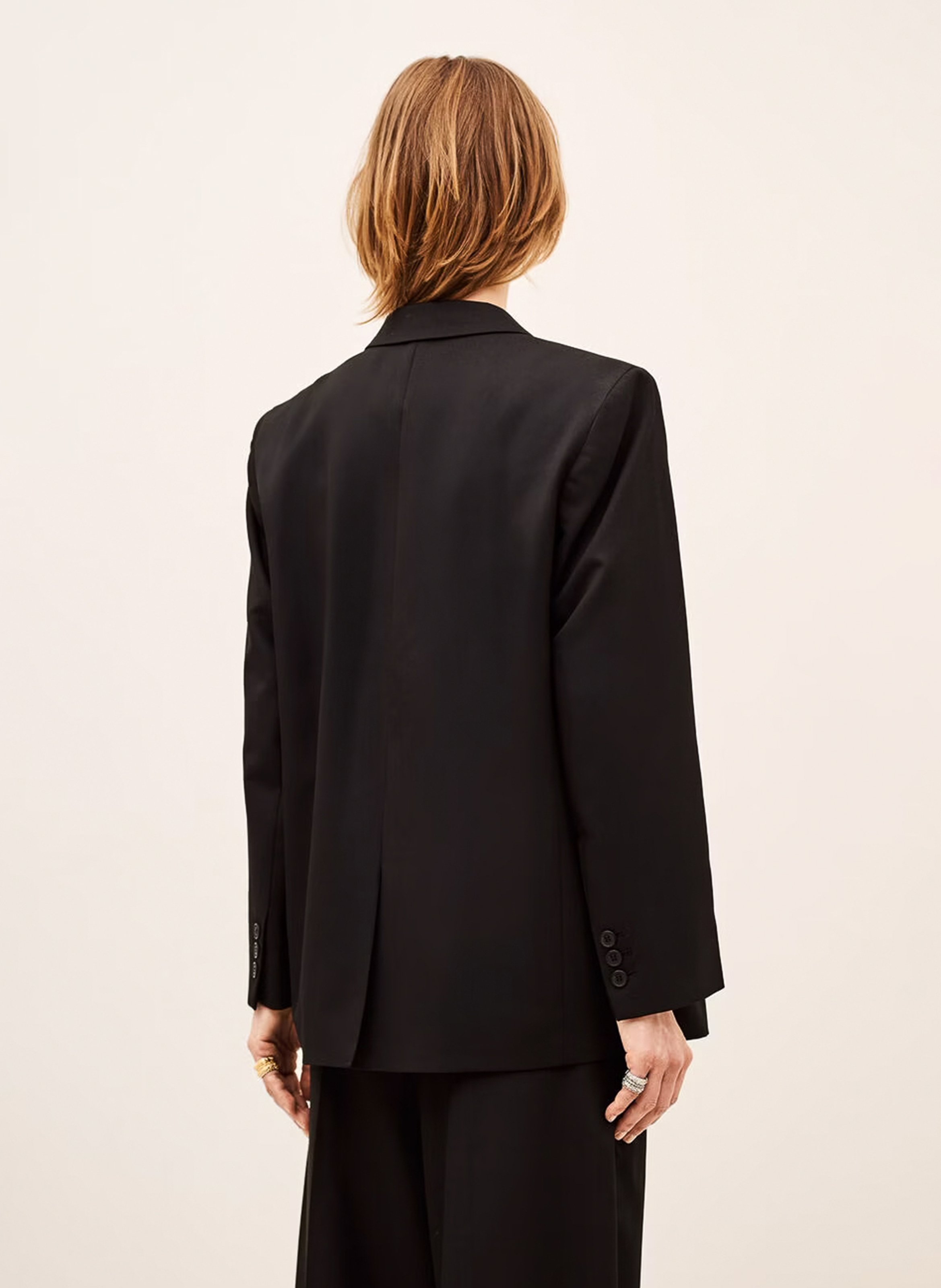 Rechte blazer met kraag in effen kleur BA&SH Zwart