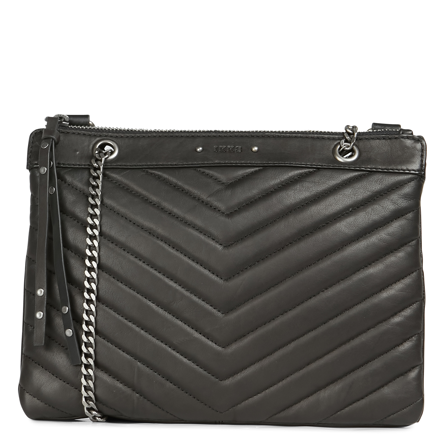 Quilted leather bag IKKS Black