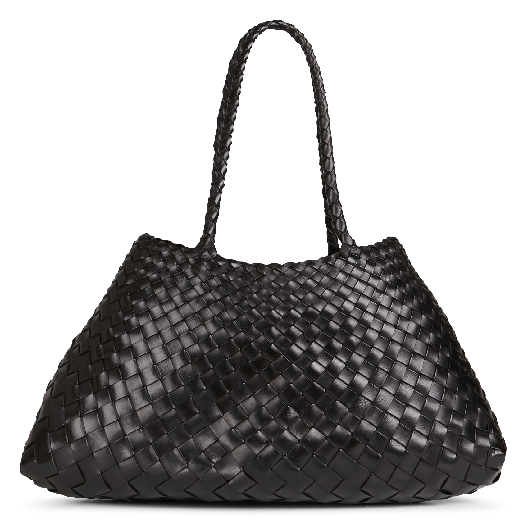 Panier tissé en cuir DRAGON DIFFUSION Noir