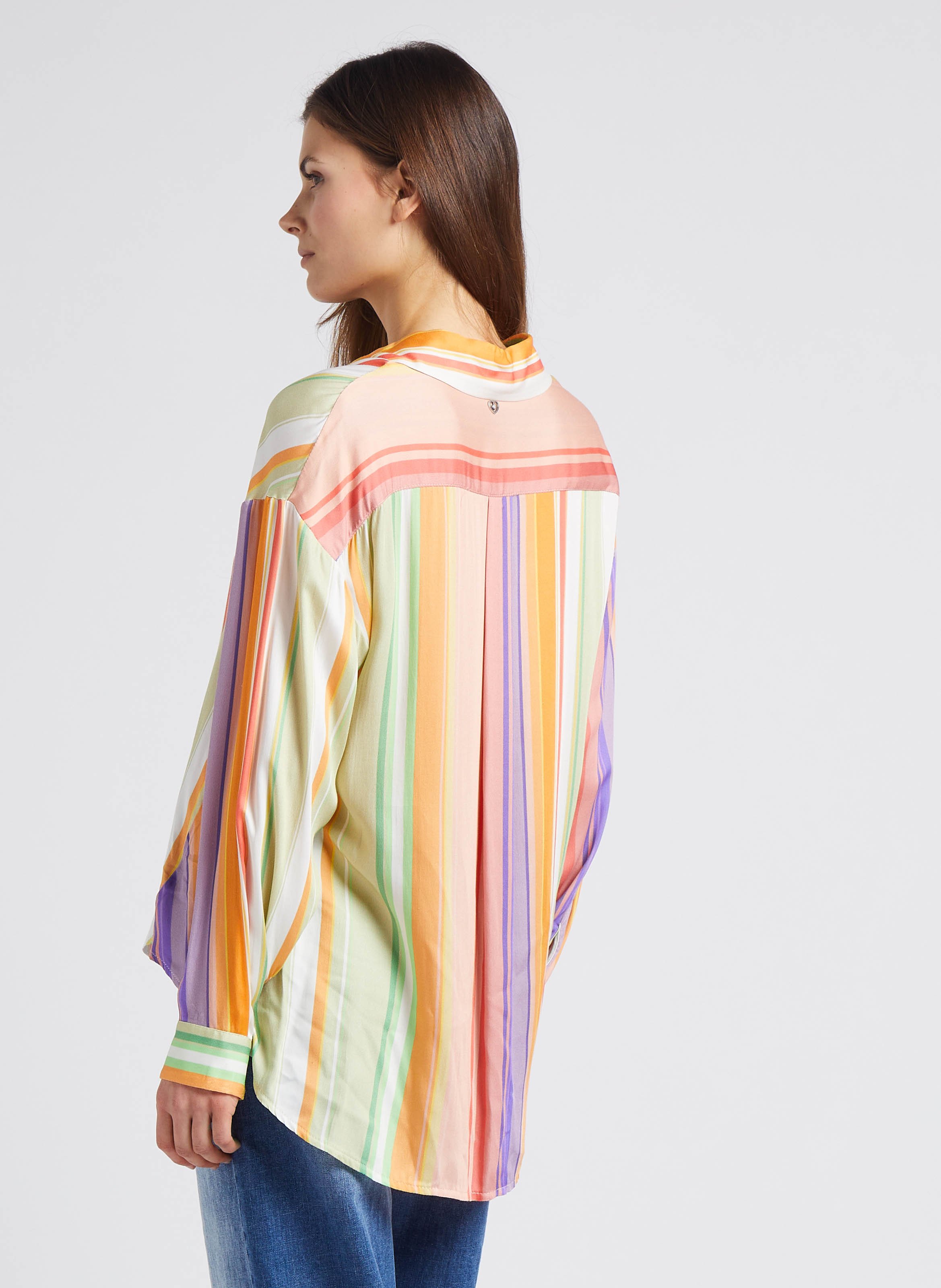 Striped shirt with classic collar PLEASE Multicolored