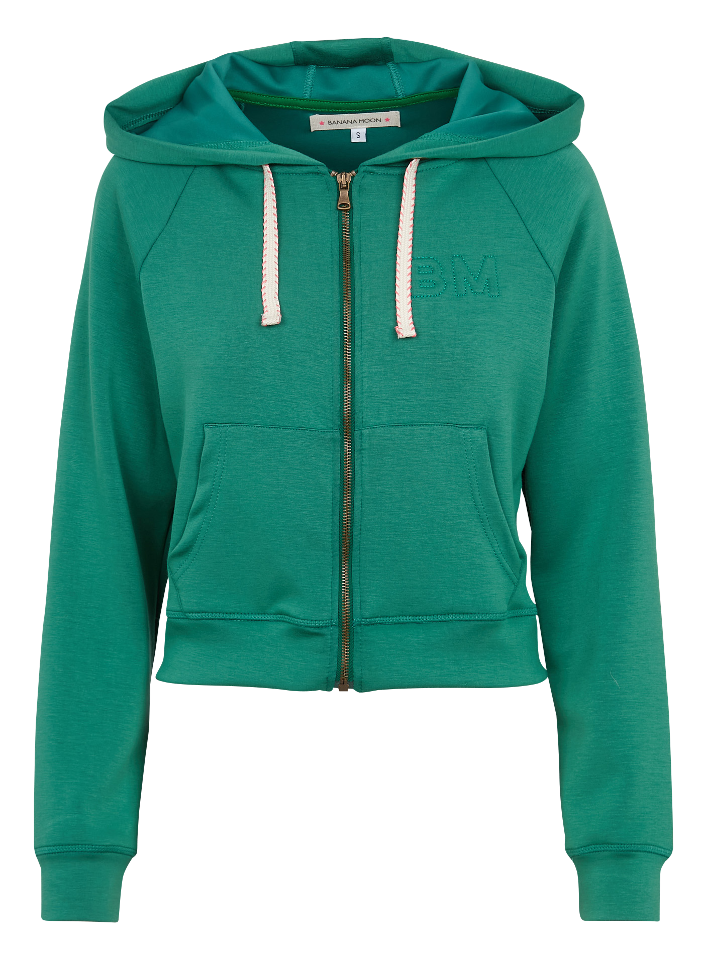 Sweat à capuche court droit BANANA MOON Vert