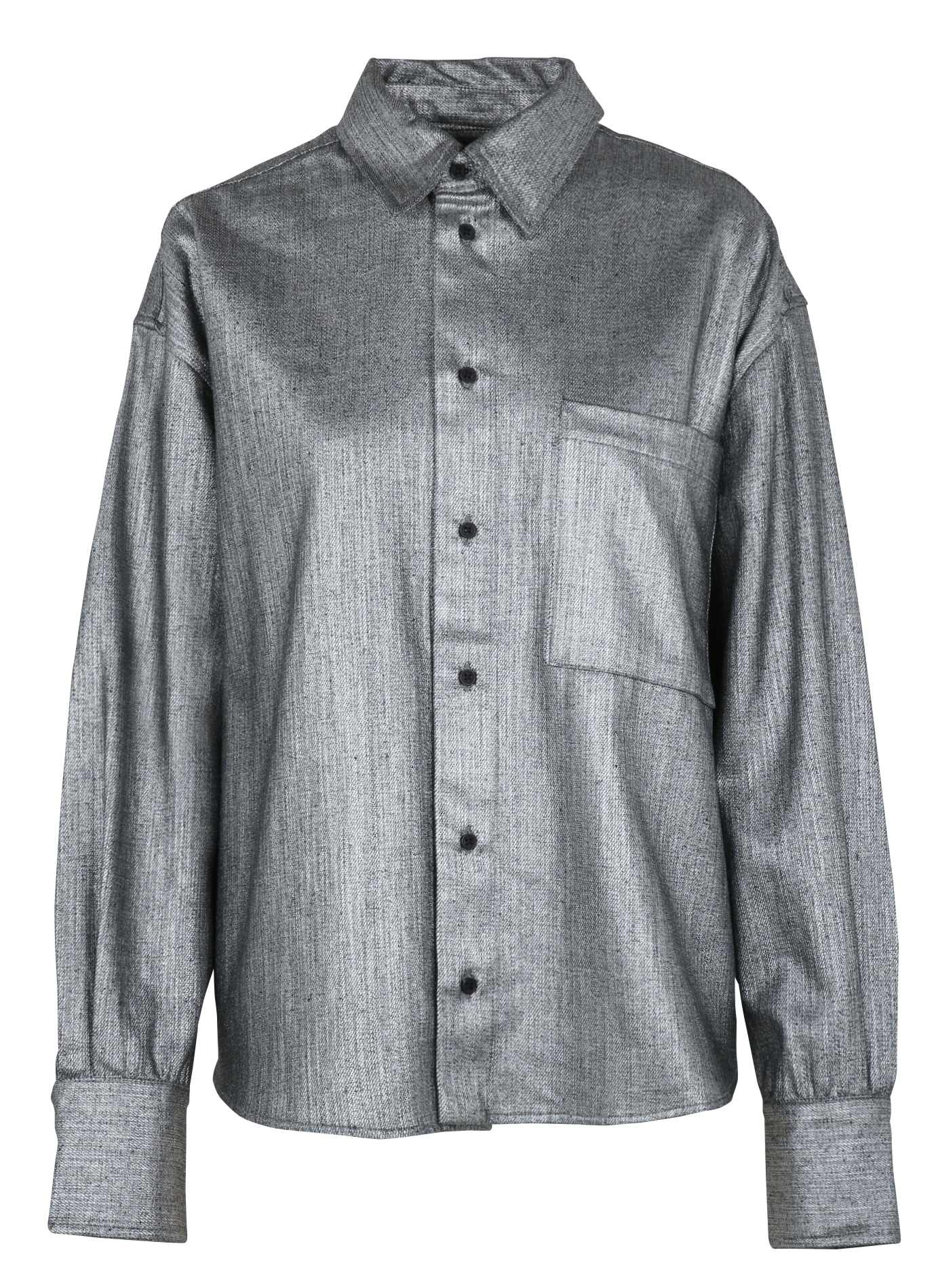 Wijdvallende glinsterende blouse COLLECTORS CLUB Zilver