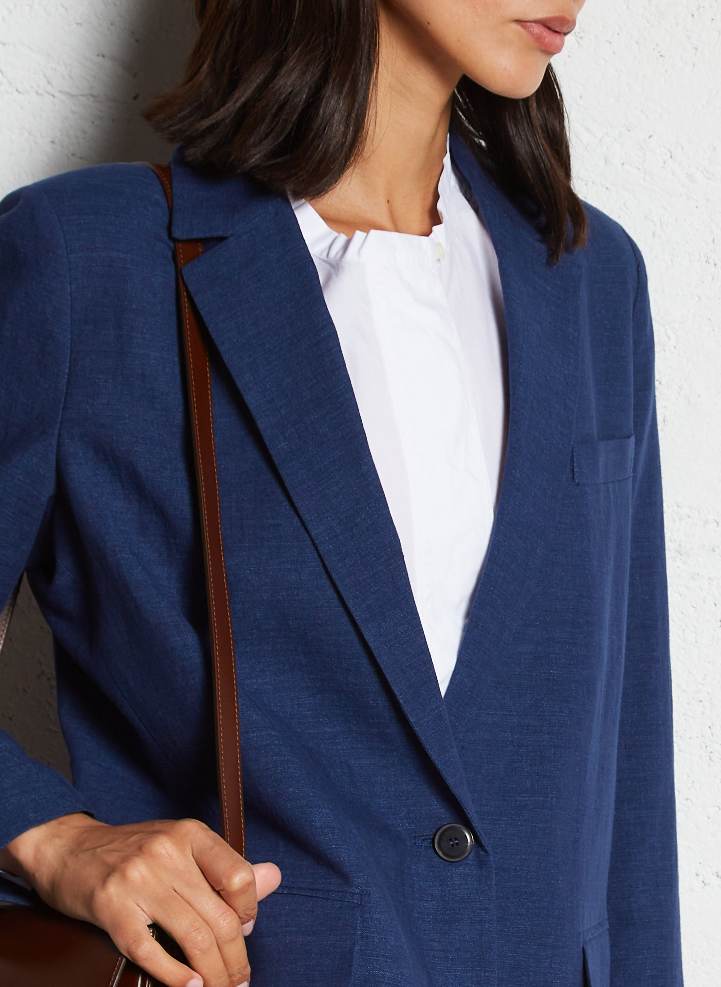 Blazer | linnenblend POMANDERE Blauw