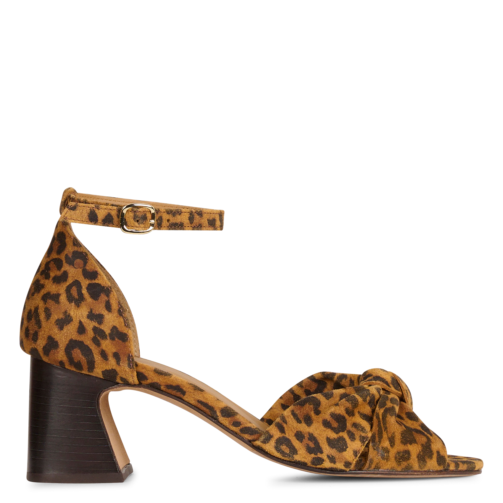 Printed suede leather heeled sandals BOBBIES Multicolored