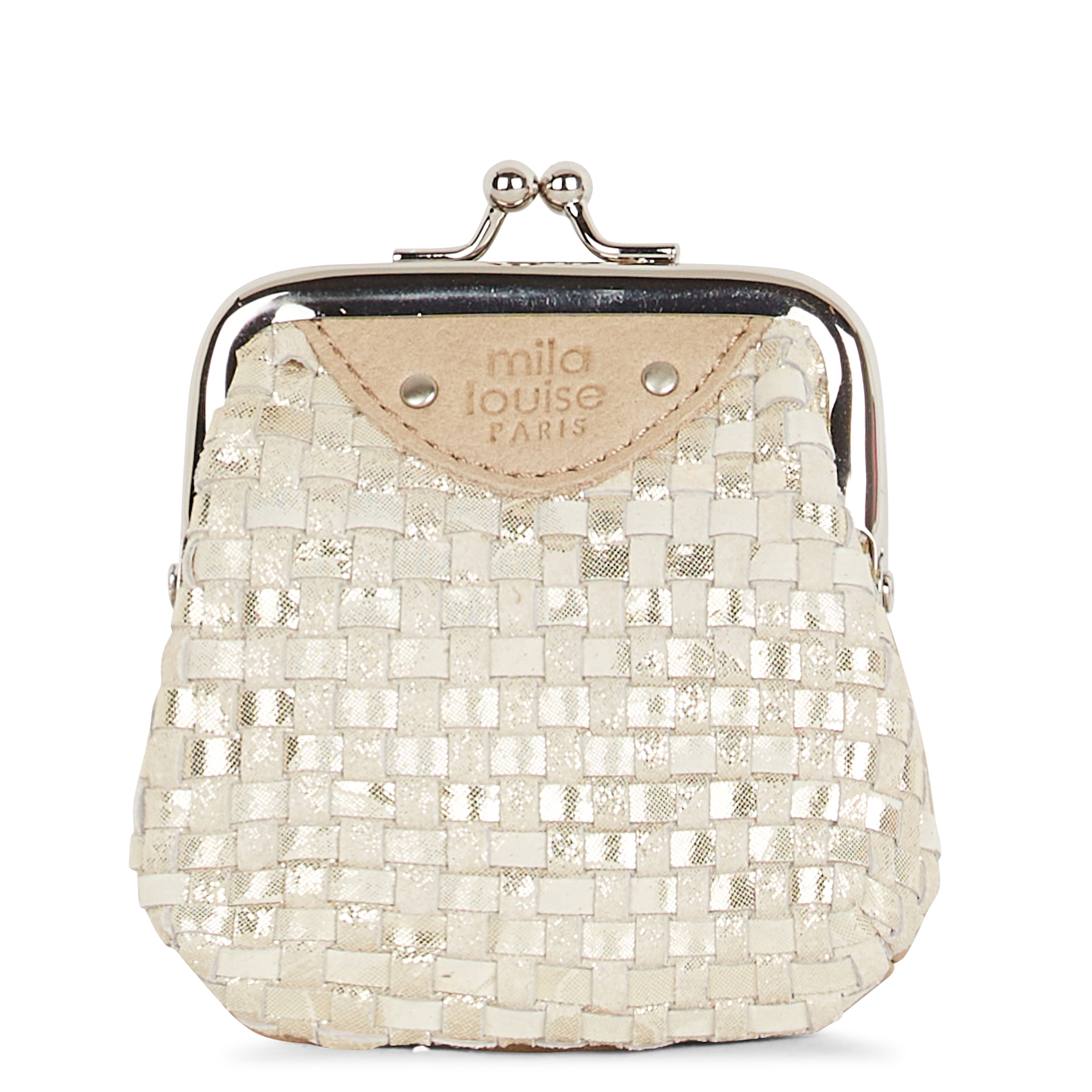 Geldbeutel aus Leder MILA LOUISE Beige