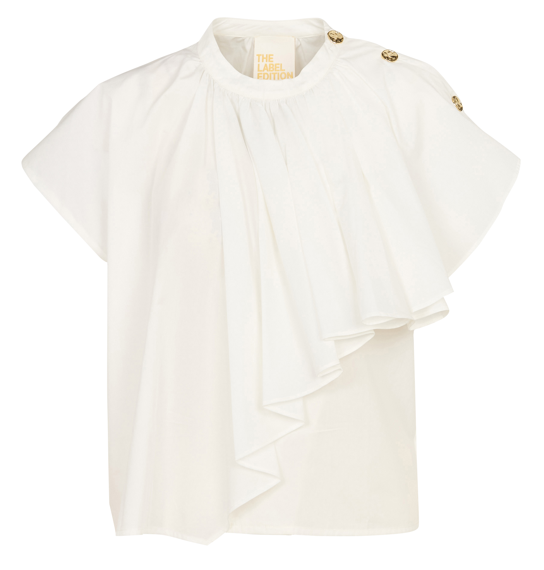 Top droit manches courtes à volants THE LABEL EDITION Blanc