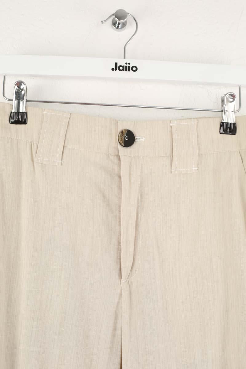 Ecru straight pants GANNI - Seconde Main Beige