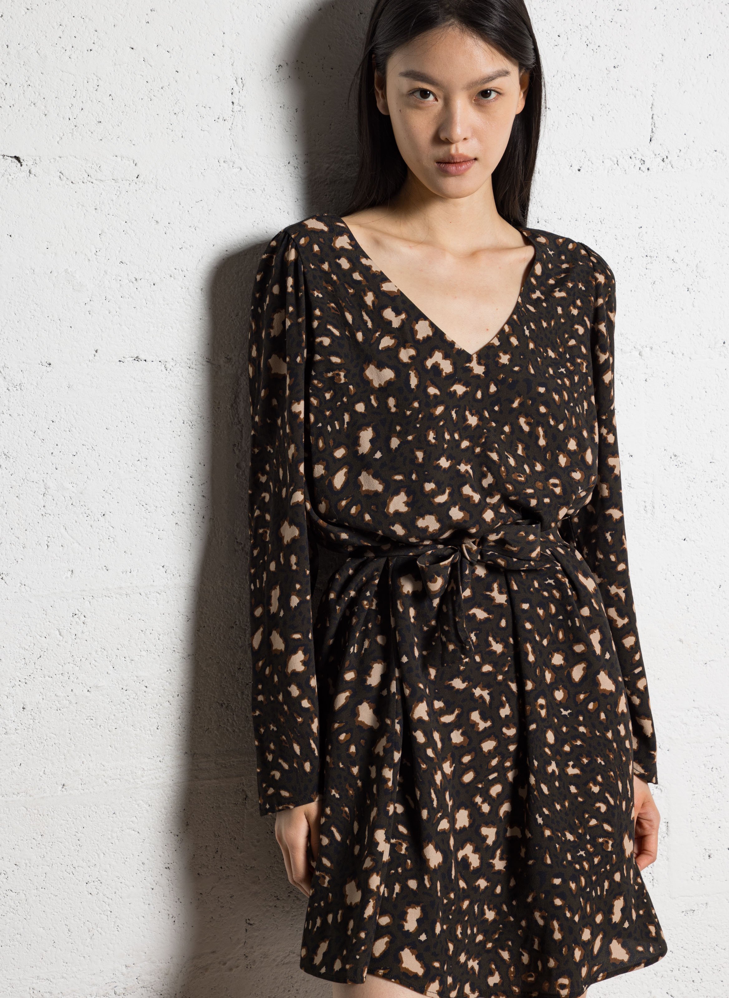 Robe évasée col V ONE STEP Vert