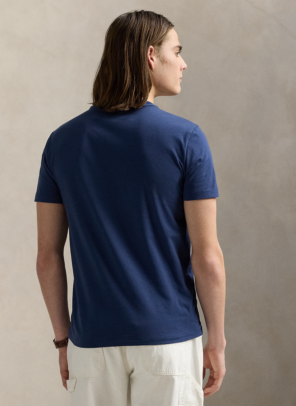 Tee-shirt col rond slim-fit en coton POLO RALPH LAUREN Bleu
