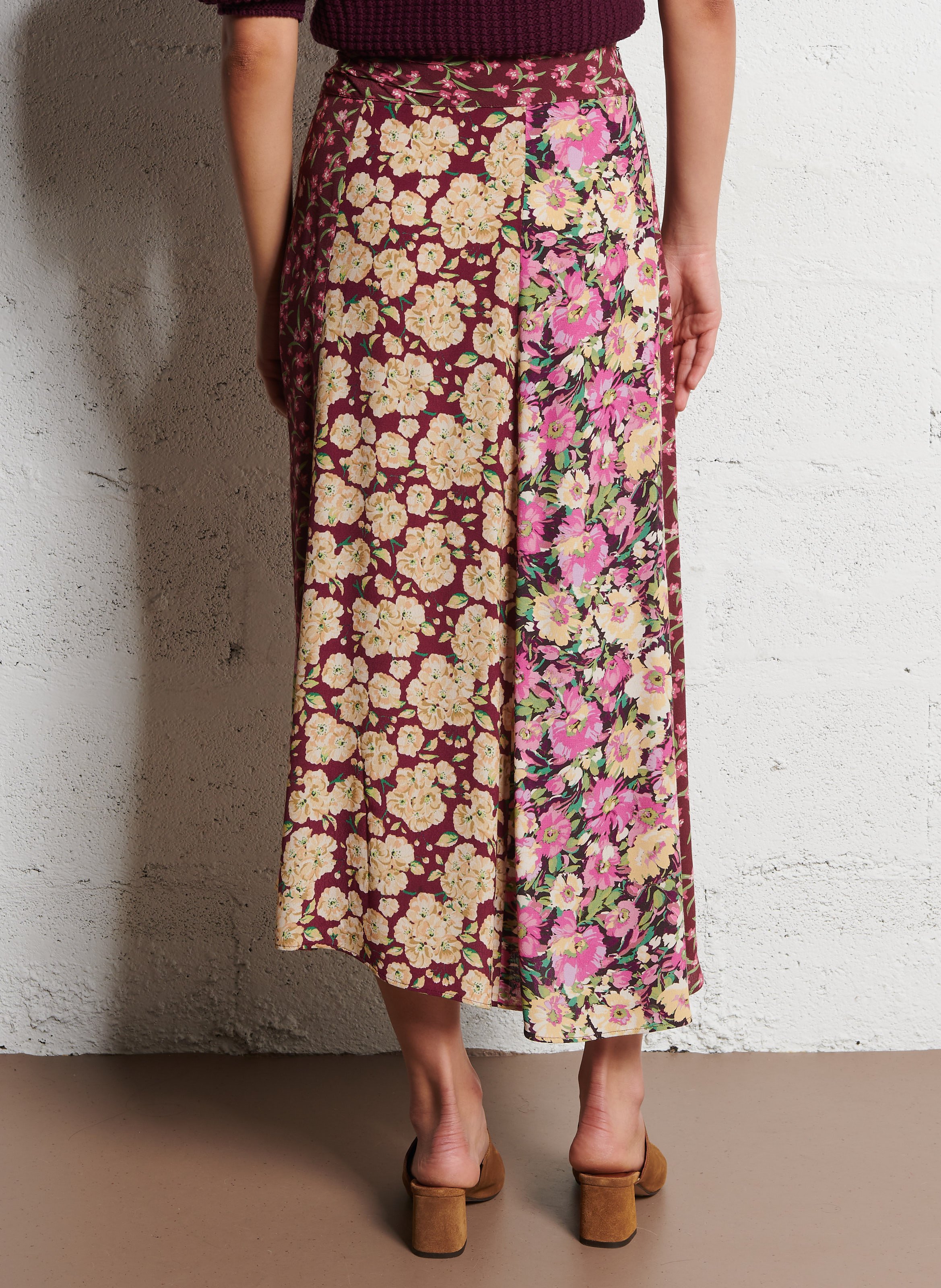 Jupe longue imprimée BA&SH Prune