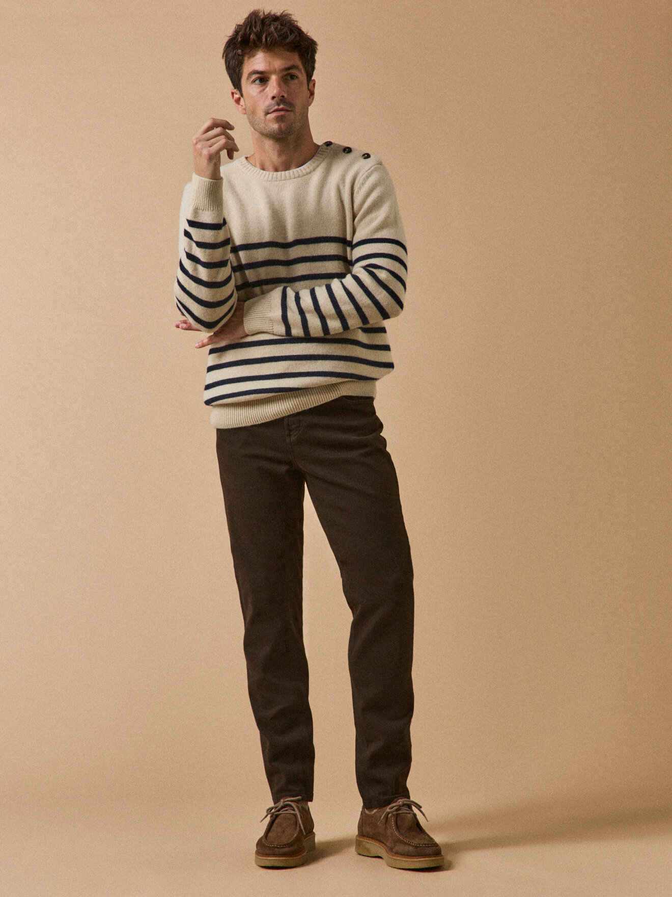 5-pocket straight pants CYRILLUS Brown