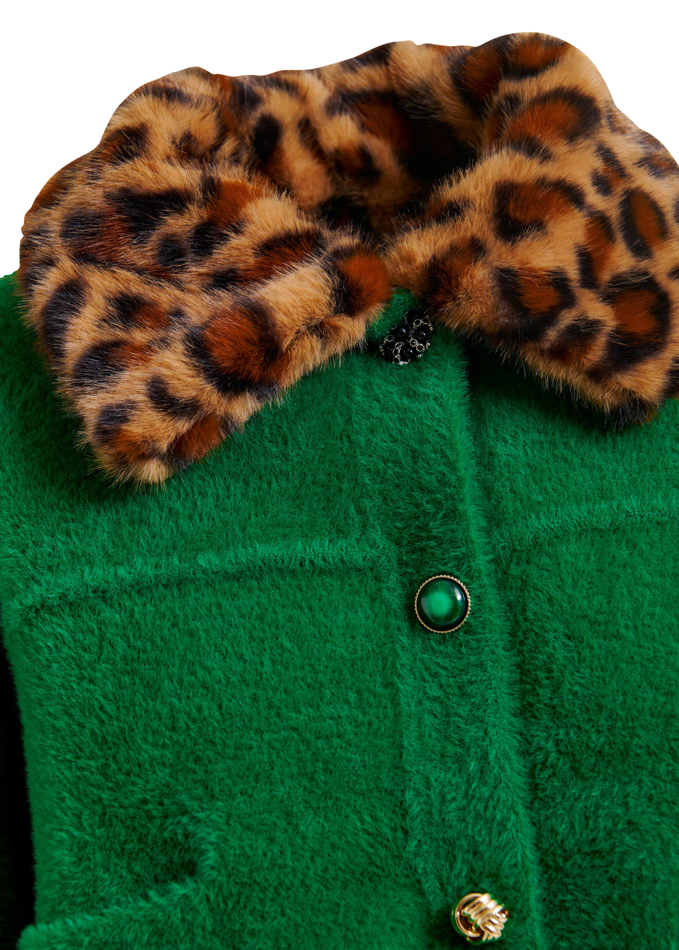 Cardigan ample à col fourrure amovible ESSENTIEL ANTWERP Vert