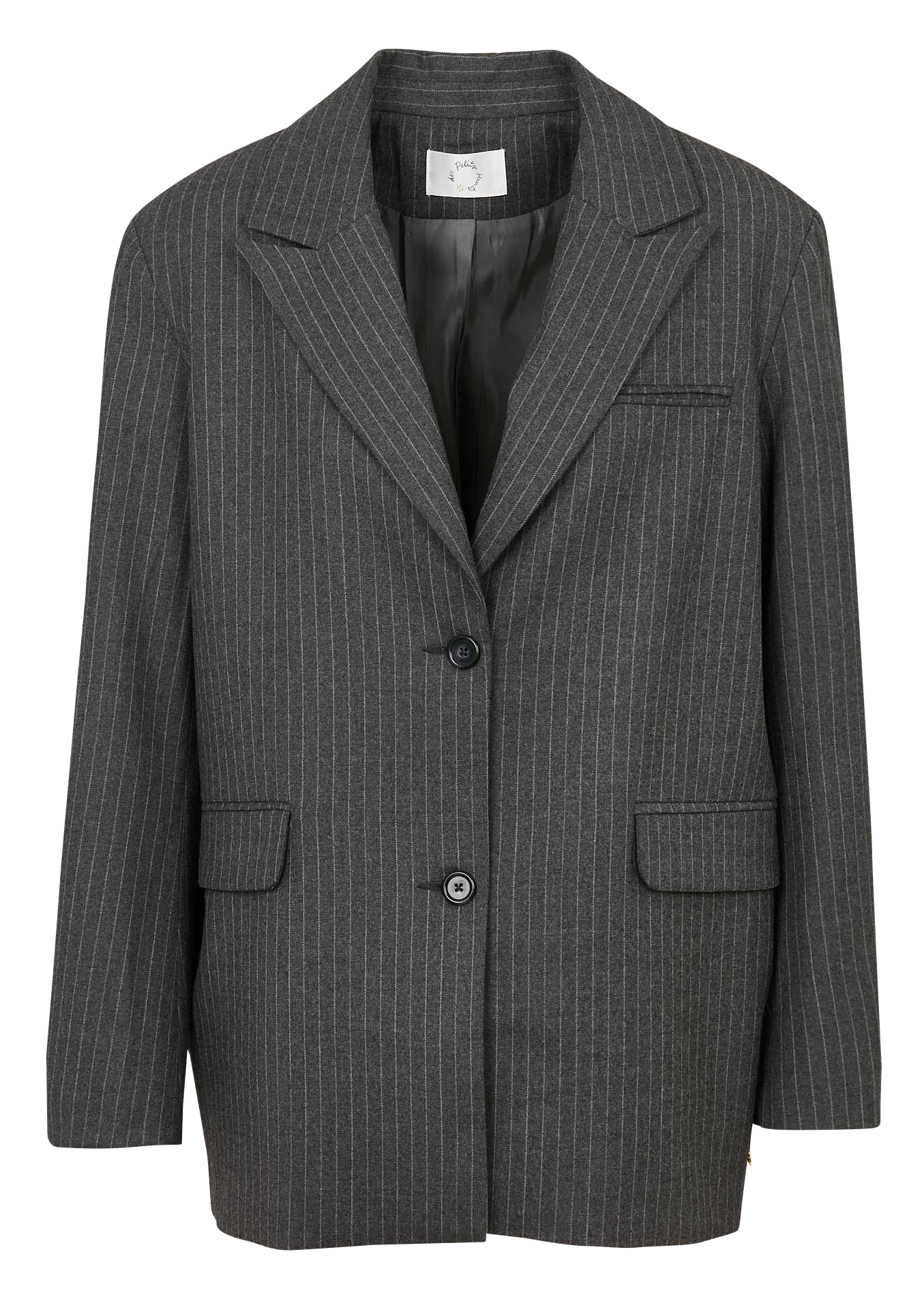 Veste ample col tailleur rayée  DES PETITS HAUTS Gris
