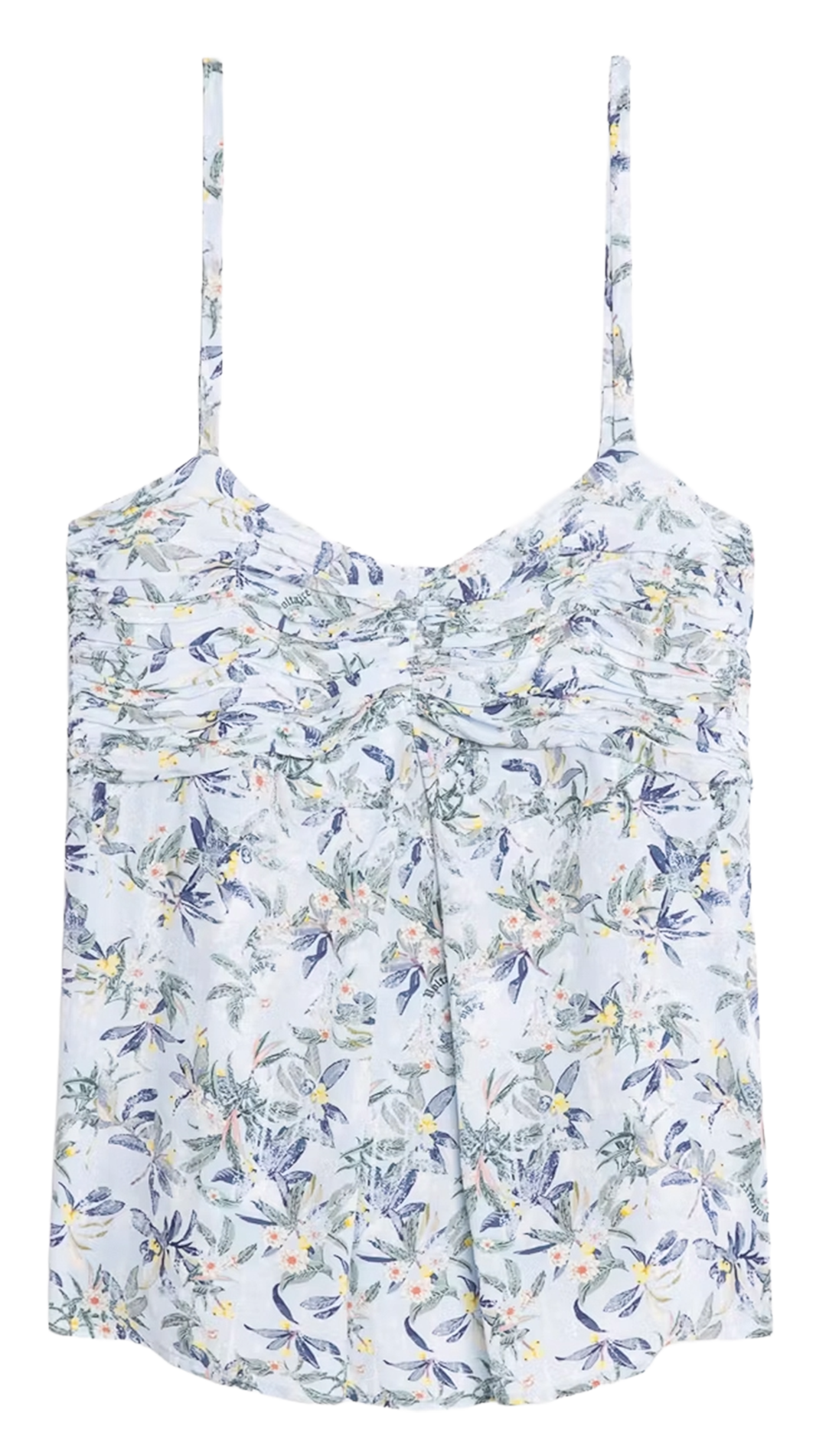 Flowy Floral Ruched Tank Top ZADIG&VOLTAIRE Blue