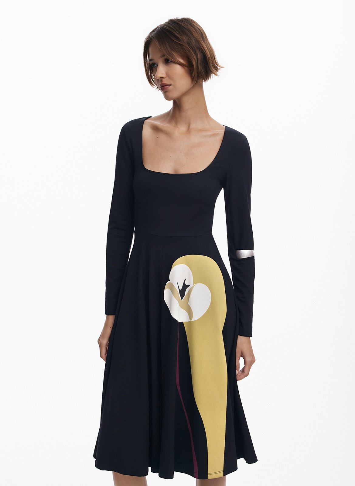 Robe courte évasée à motif DESIGUAL Noir