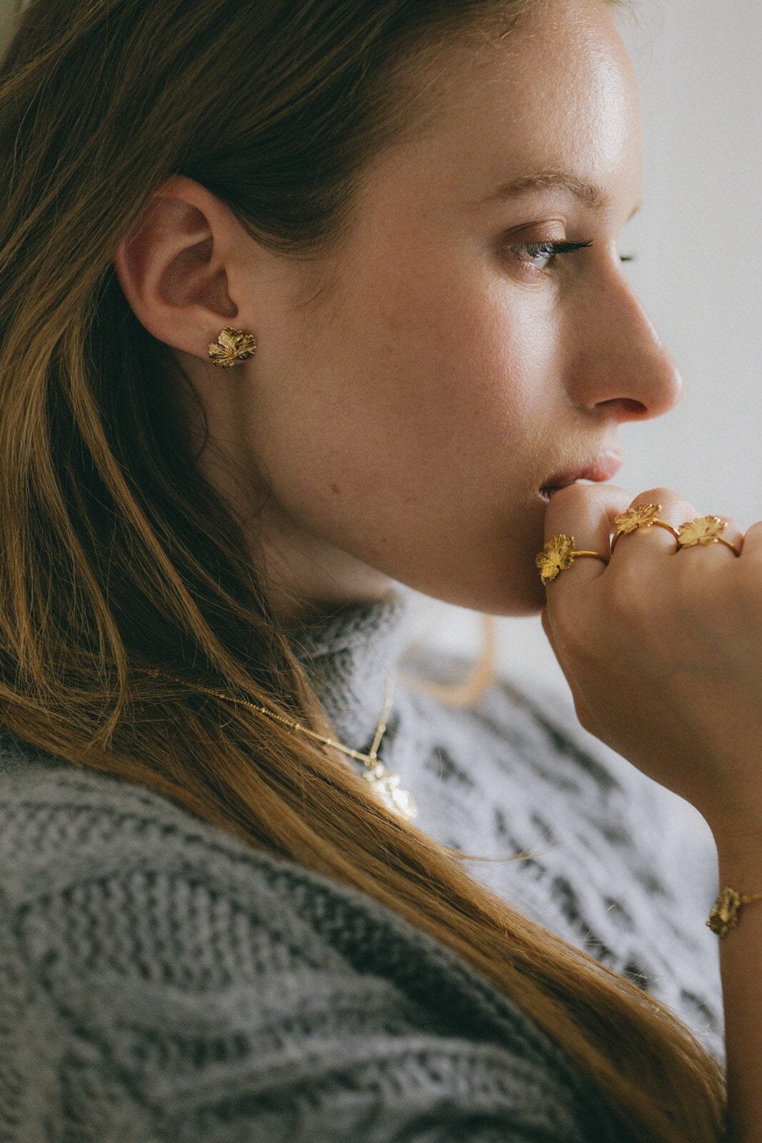 HÉRA - Fine gold-plated leaf ring MONSIEUR SIMONE Silver