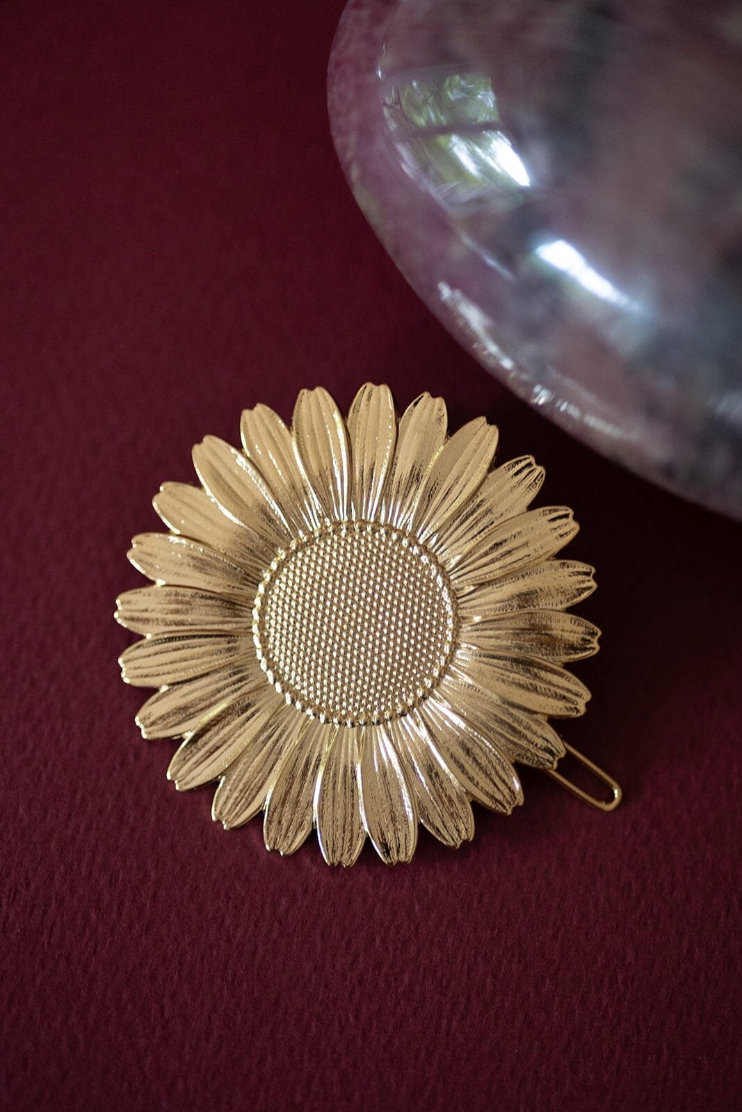 HESPÉRIS - Fine gold-plated flower maxi hair slide MONSIEUR SIMONE Golden