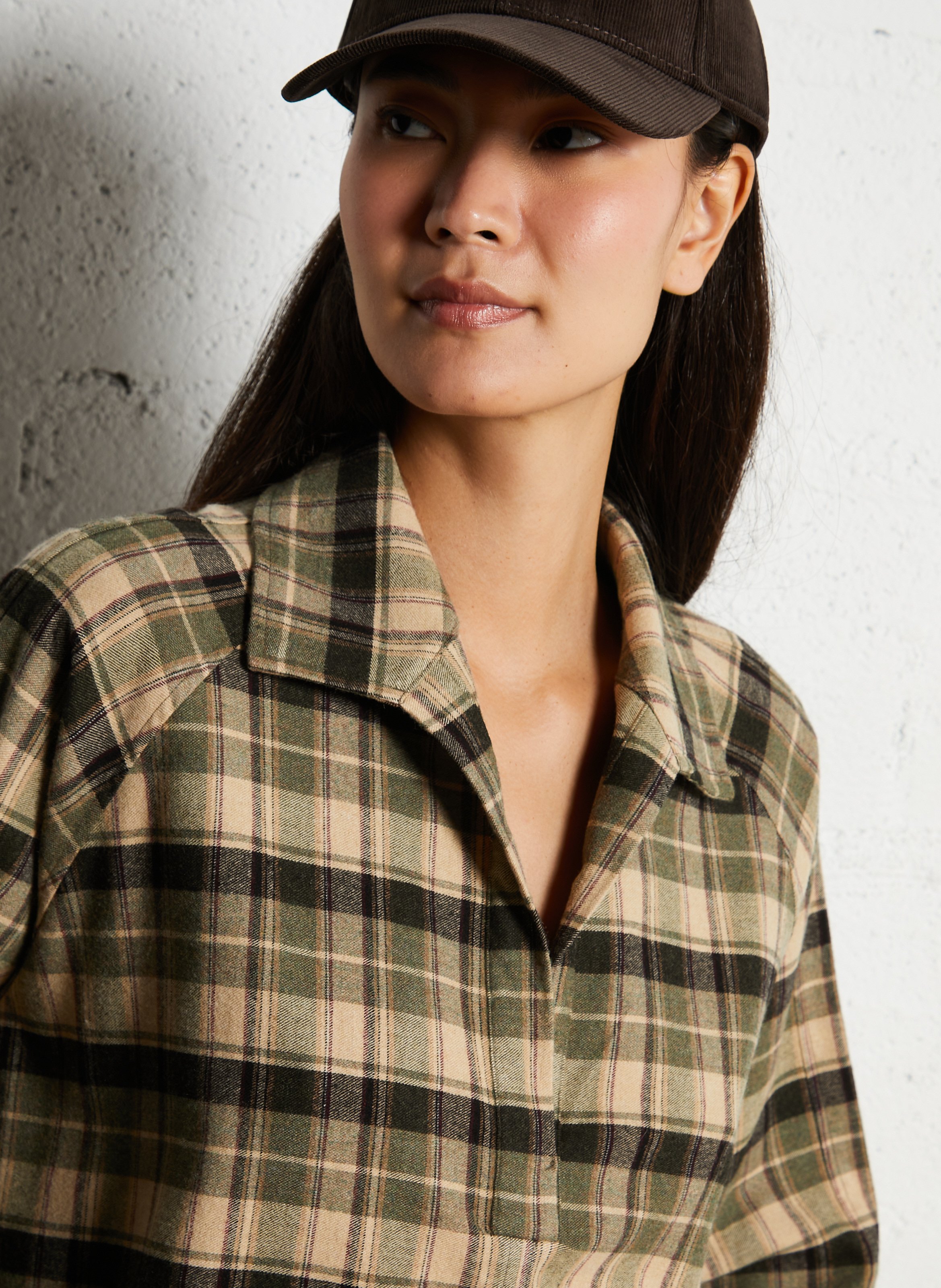 Checked straight top DIEGA Beige