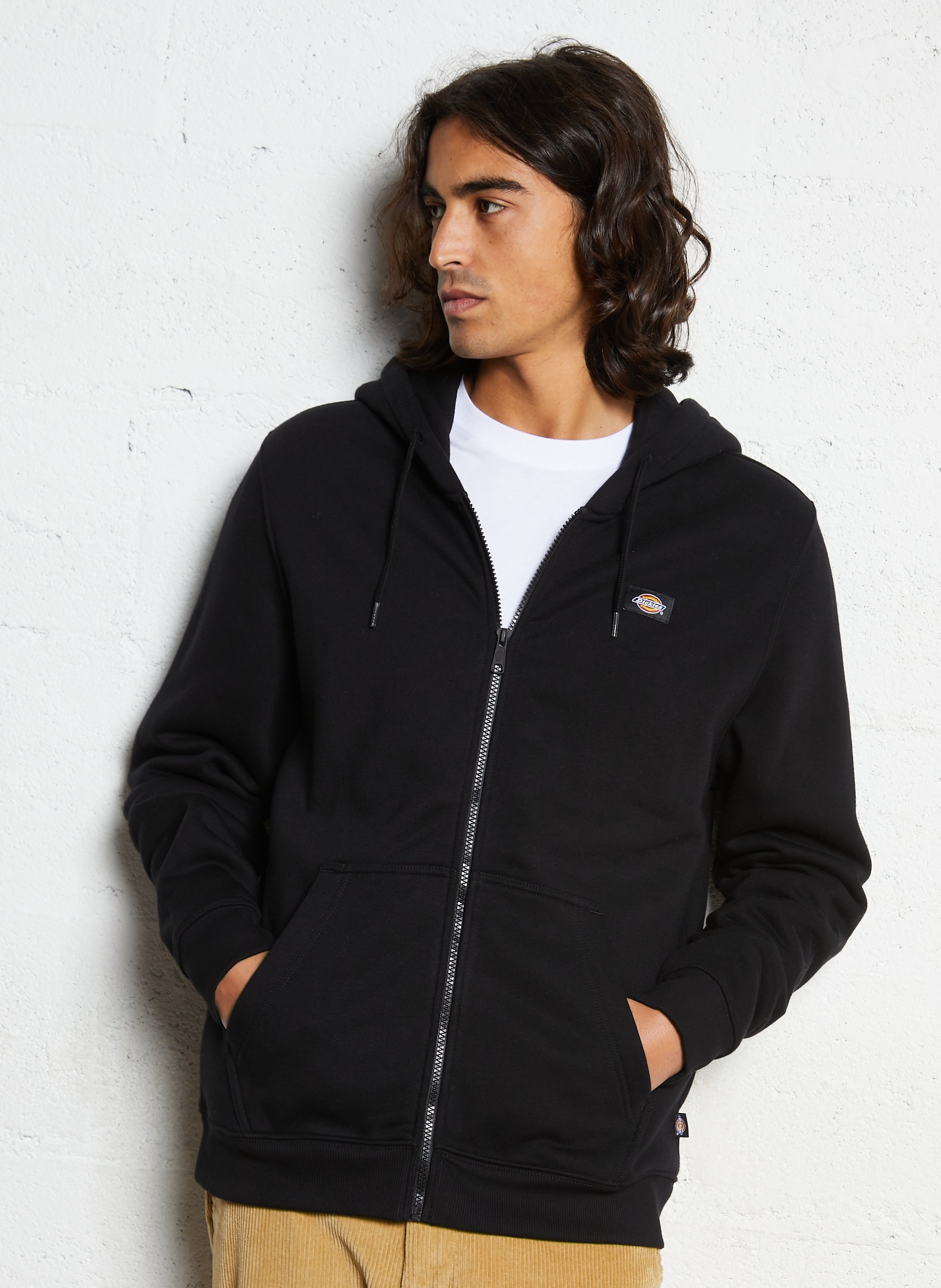 Sweater van katoenmix met capuchon DICKIES Zwart