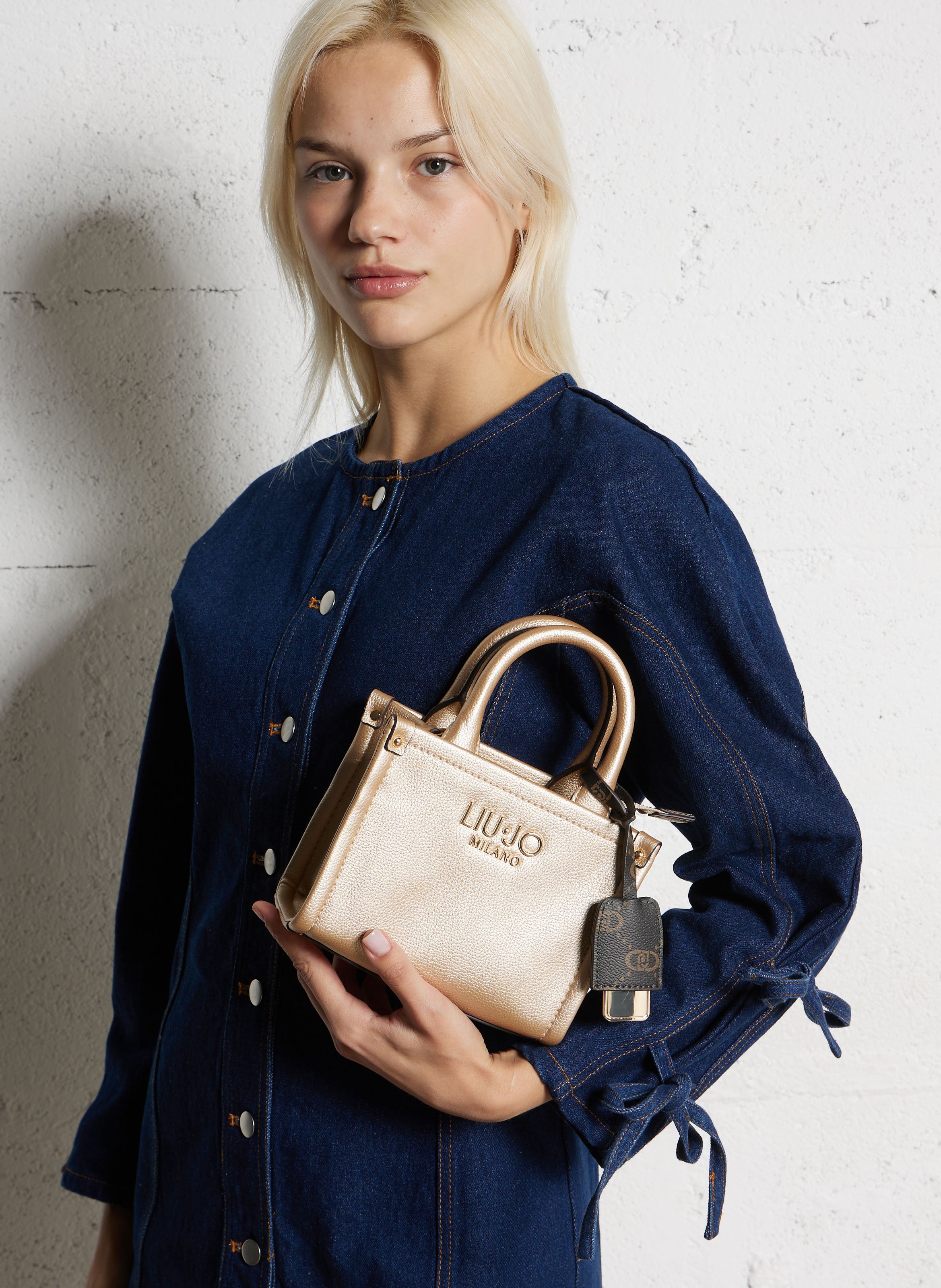 Mini sac à main effet cuir grainé LIU JO Doré