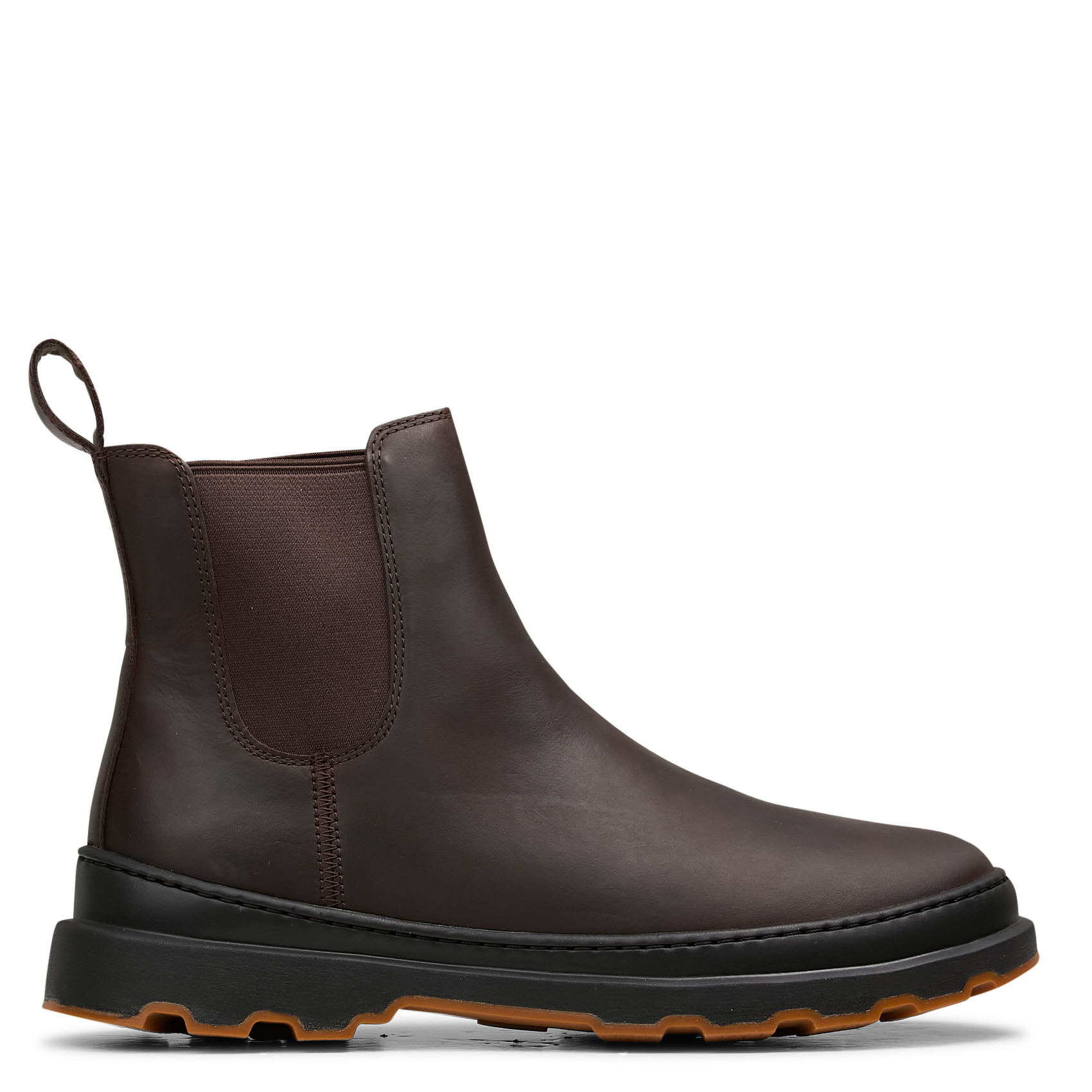 Bottines Chelsea unies en cuir mélangé CAMPER Marron