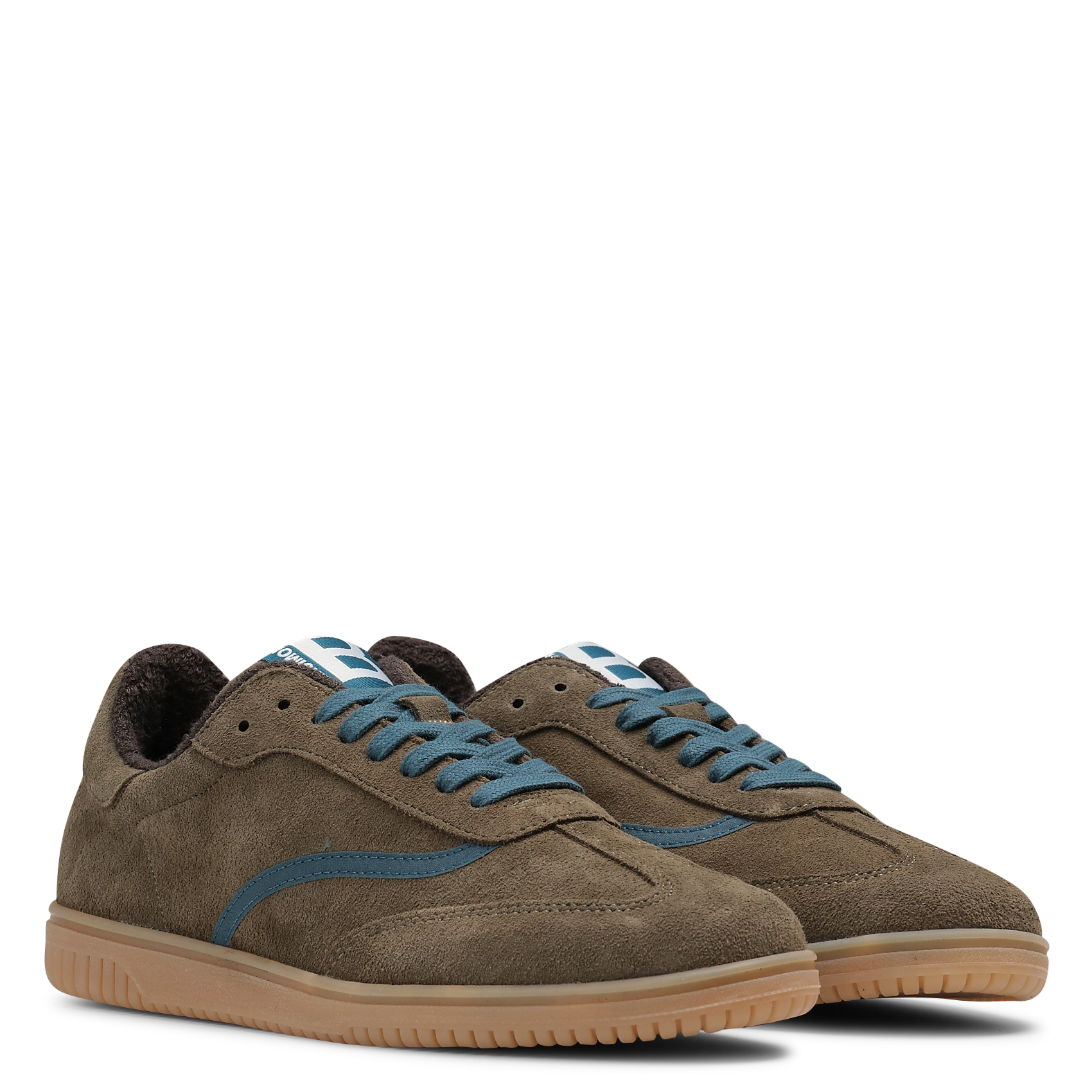 Low-top sneakers in cotton and leather BENSIMON Khaki