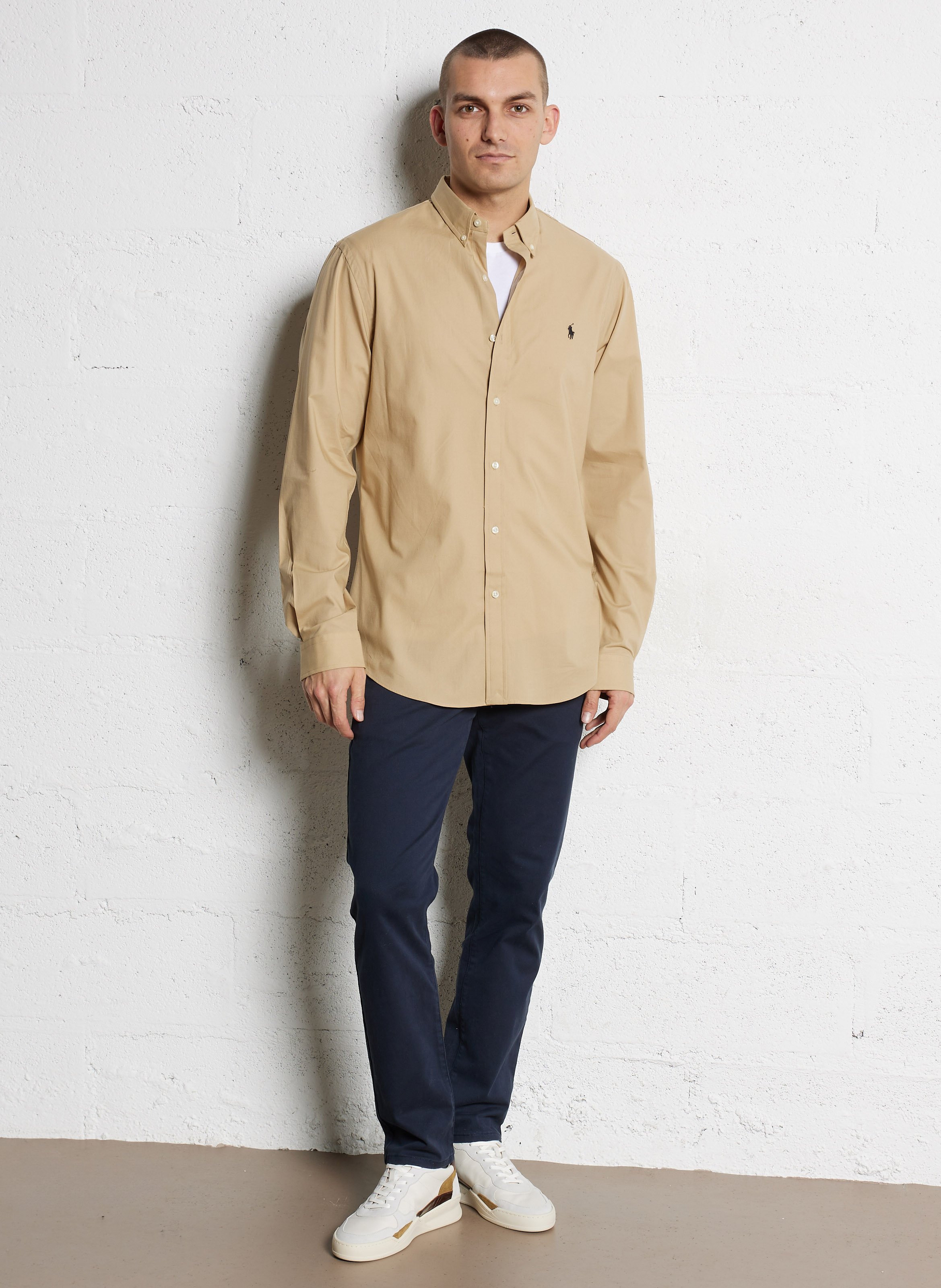 Straight-leg organic cotton-blend pants FARAH Blue