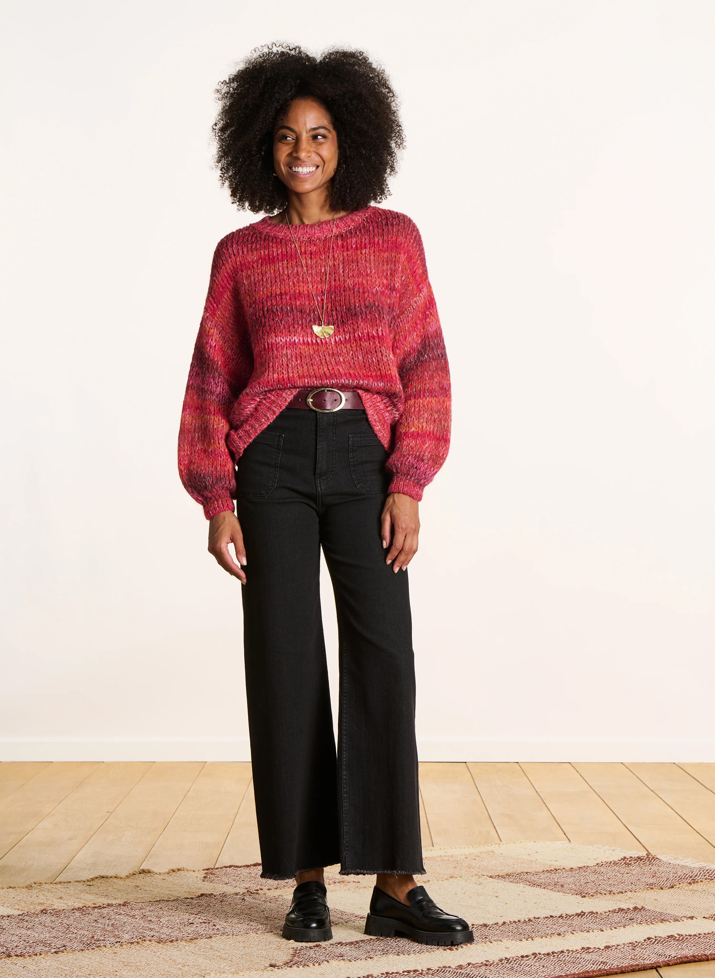 Jean coupe large LA FEE MARABOUTEE Noir