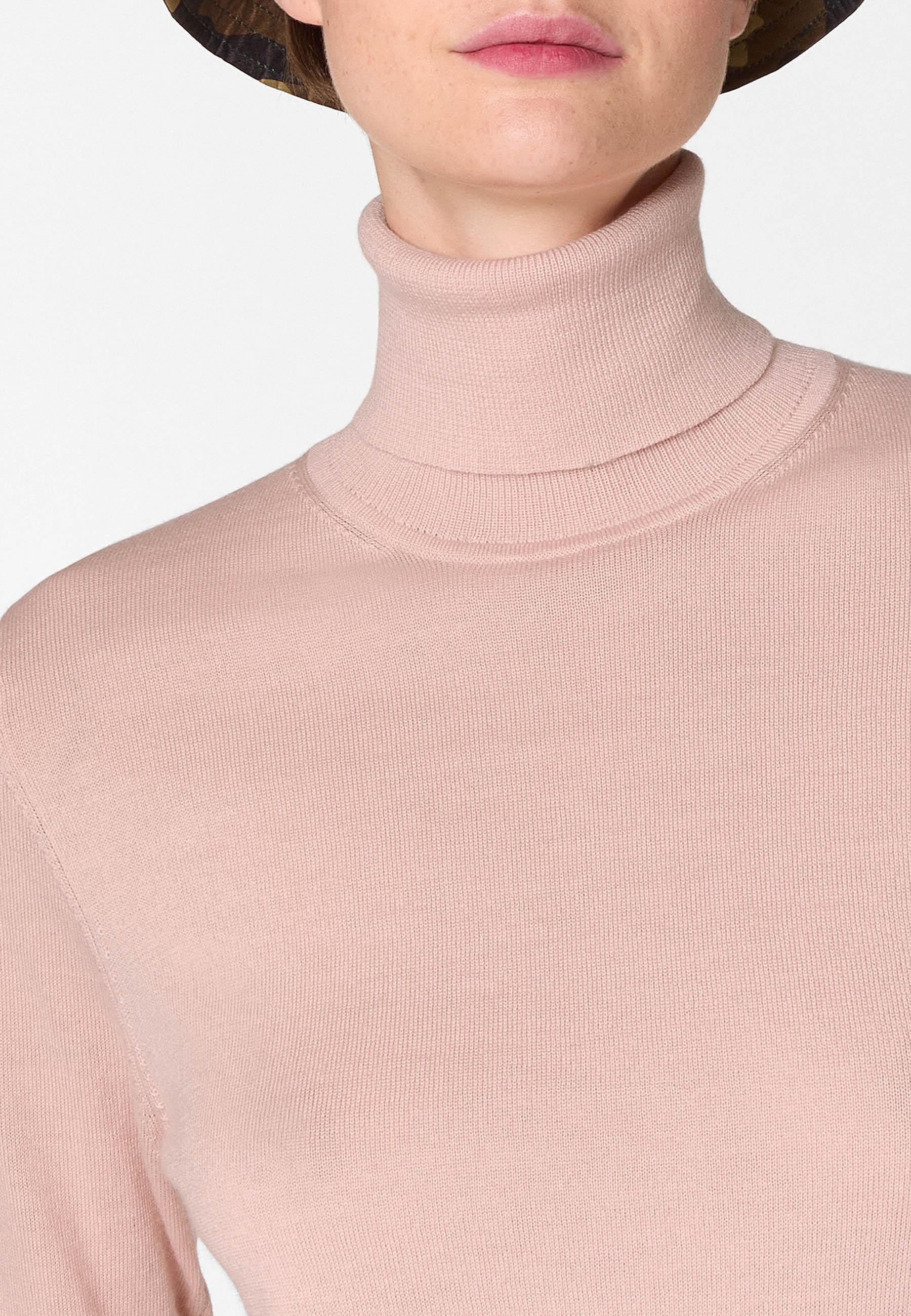 Merino wool roll-neck sweater RODIER Pink