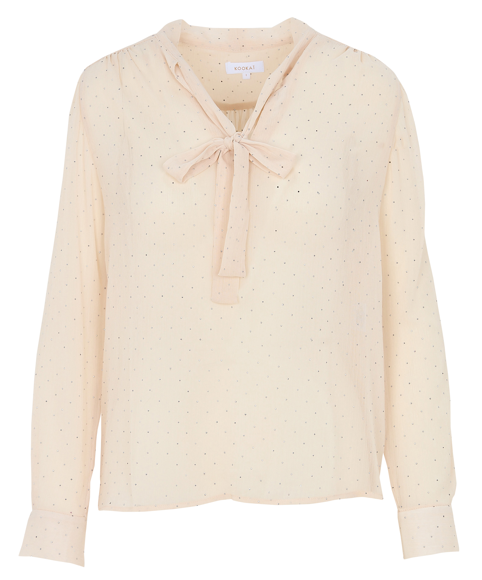 Recht hemd met strass KOOKAI Beige
