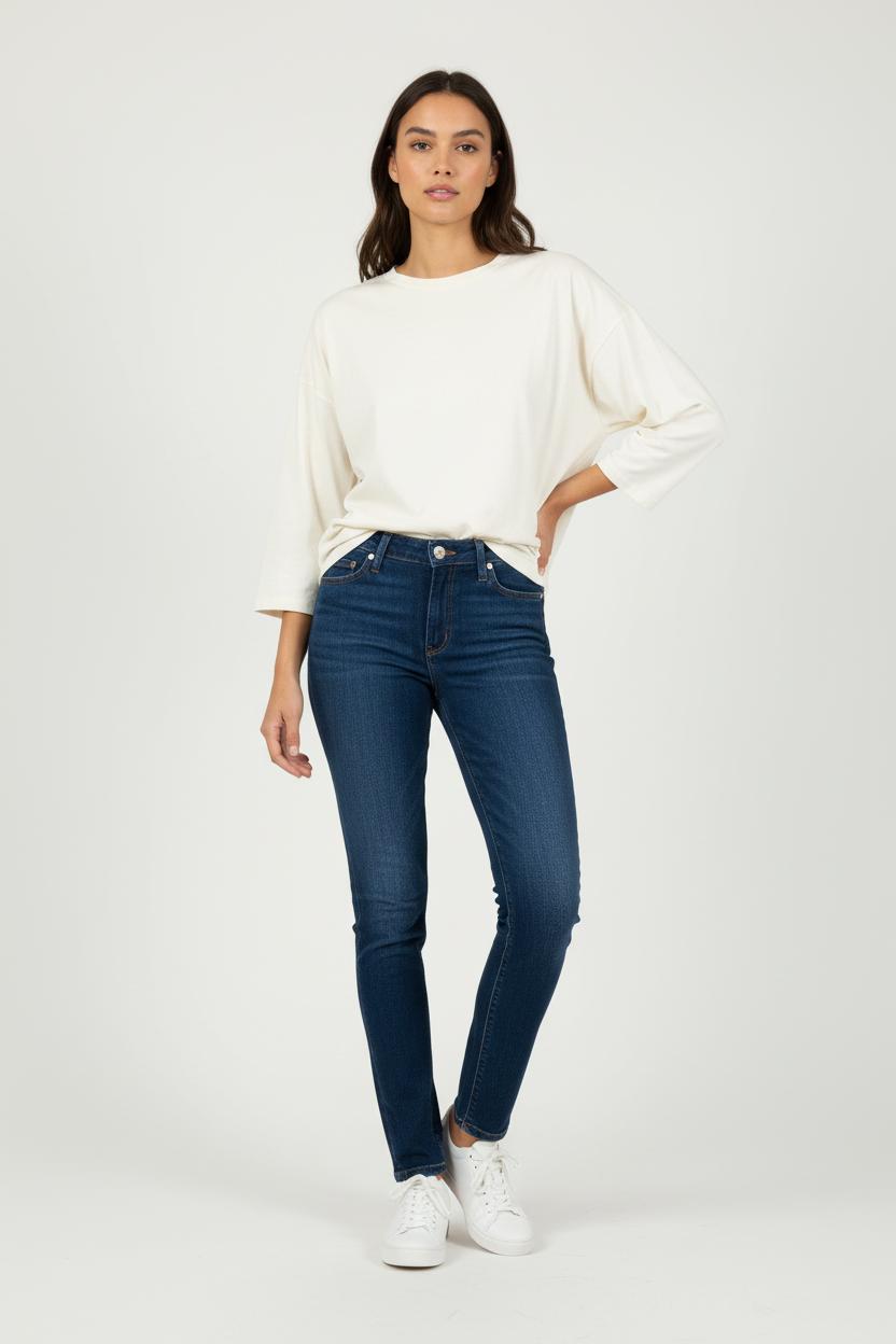 Cropped slim jeans with studs ACNE STUDIOS - Seconde Main Blue