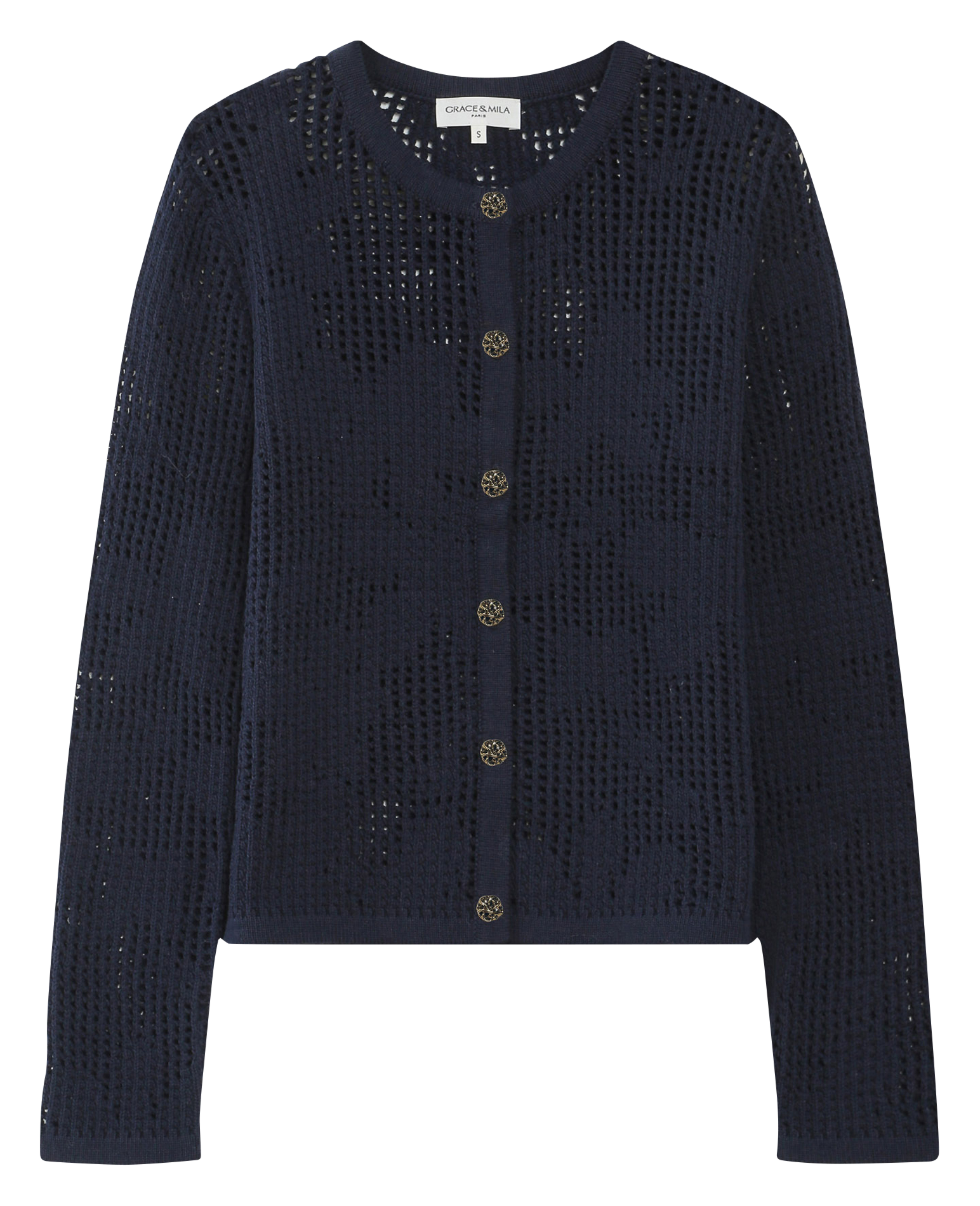 Gilet col rond  GRACE ET MILA Bleu