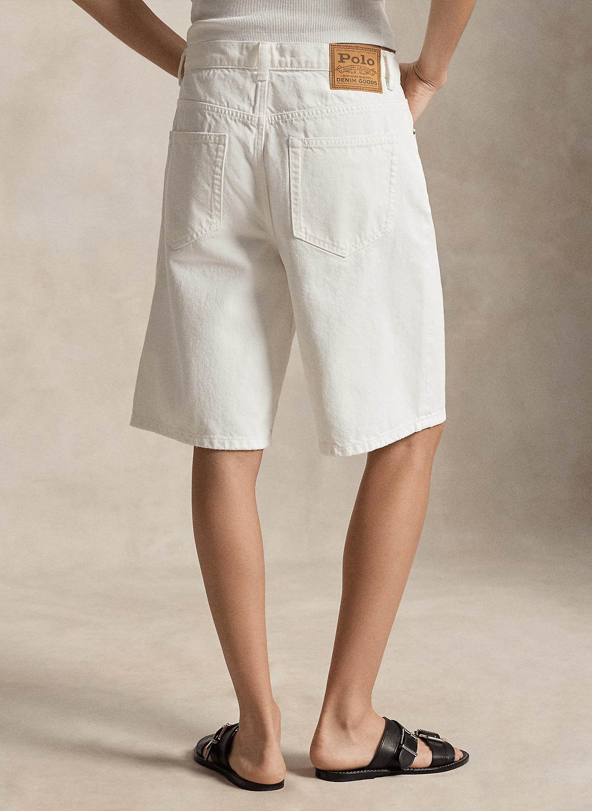 Große einfarbige Baumwoll-Bermudas POLO RALPH LAUREN Weiss