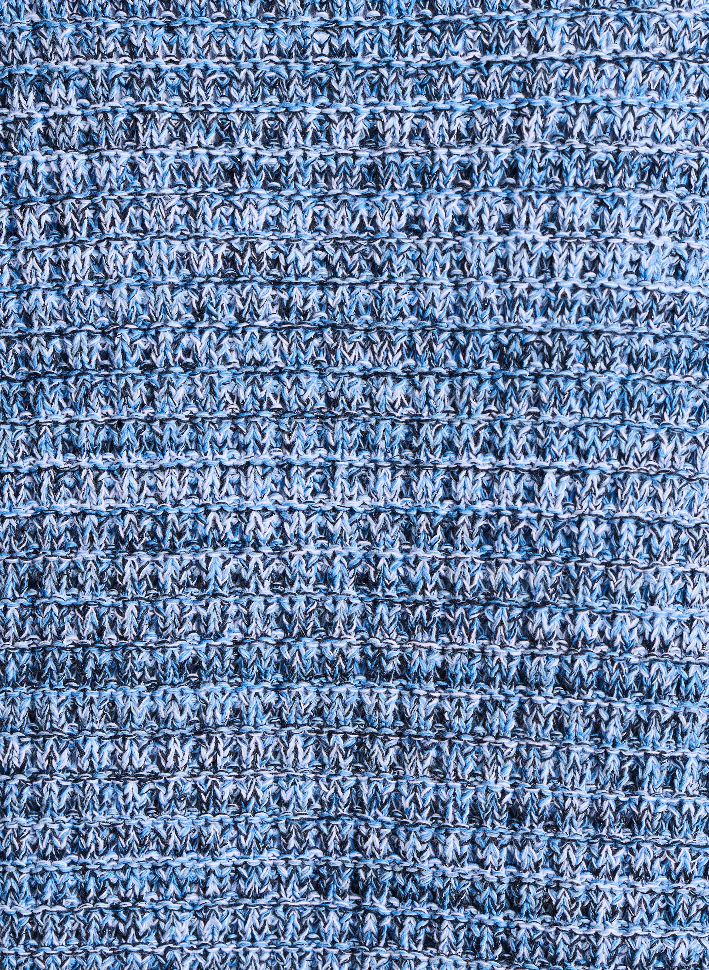 Gilet court en maille chinée LA FEE MARABOUTEE Bleu